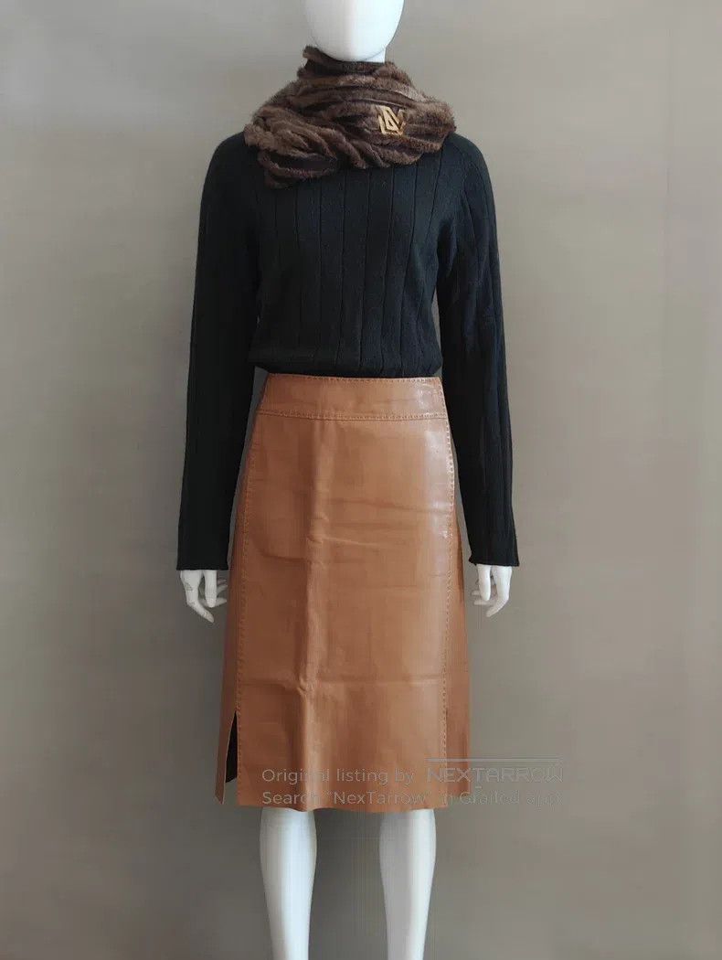 Hermes Hermes Leather Sheepskin Skirt Size 27" / US 4 / IT 40 - 1 Thumbnail