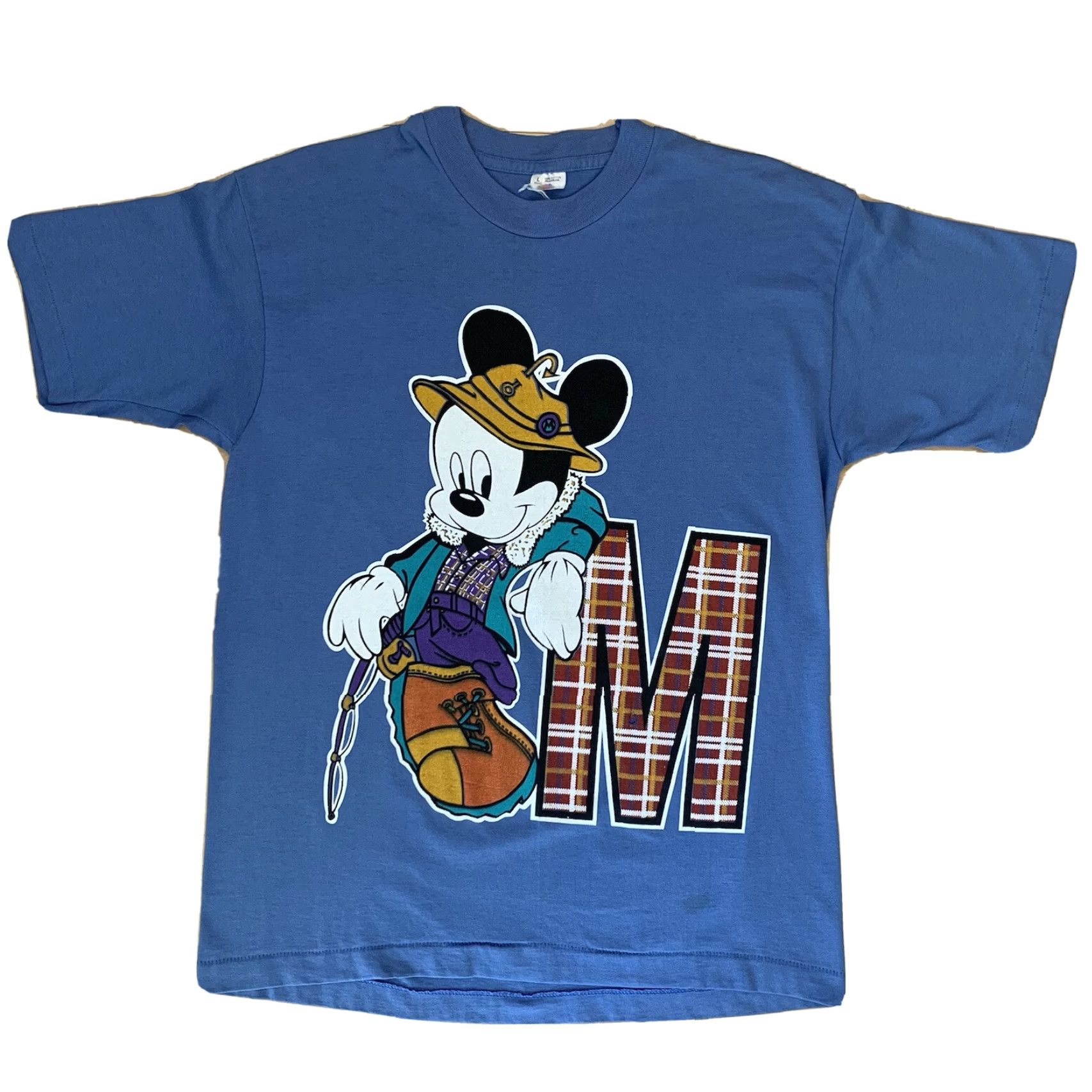 Disney VINTAGE Disney Mickey Mouse Sportsman Shirt L Blue 90s Cartoon Logo Mens T-Shirt Size US L / EU 52-54 / 3 - 2 Thumbnail