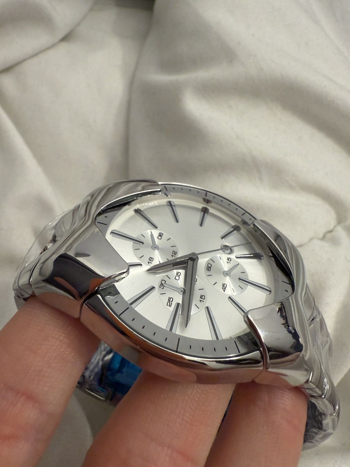 Vintage Futuristic Y2K Liquid Metal Armoured Watch stainless steel Size ONE SIZE - 2 Thumbnail