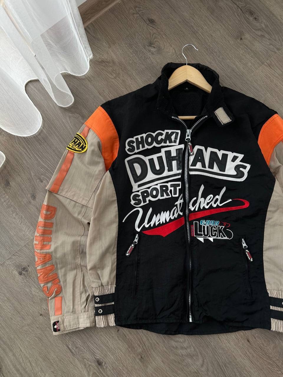 Japanese Brand × Vintage Vintage Duhan’s Shocki Moto Black Big Logo Racing Jacket Size US L / EU 52-54 / 3 - 8 Thumbnail