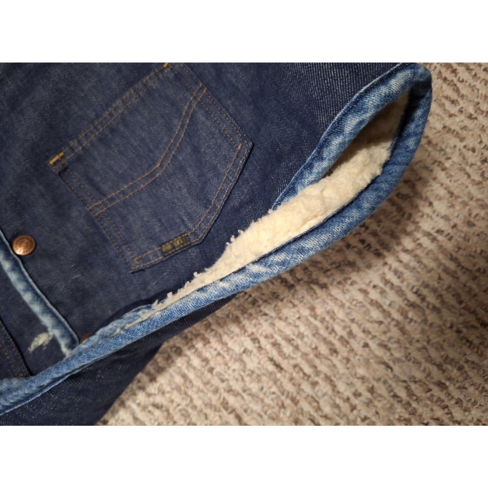 Sears VINTAGE Sears Roebucks Vest L Denim Sherpa Lined Western 70s Distressed Grunge Size US L / EU 52-54 / 3 - 3 Thumbnail