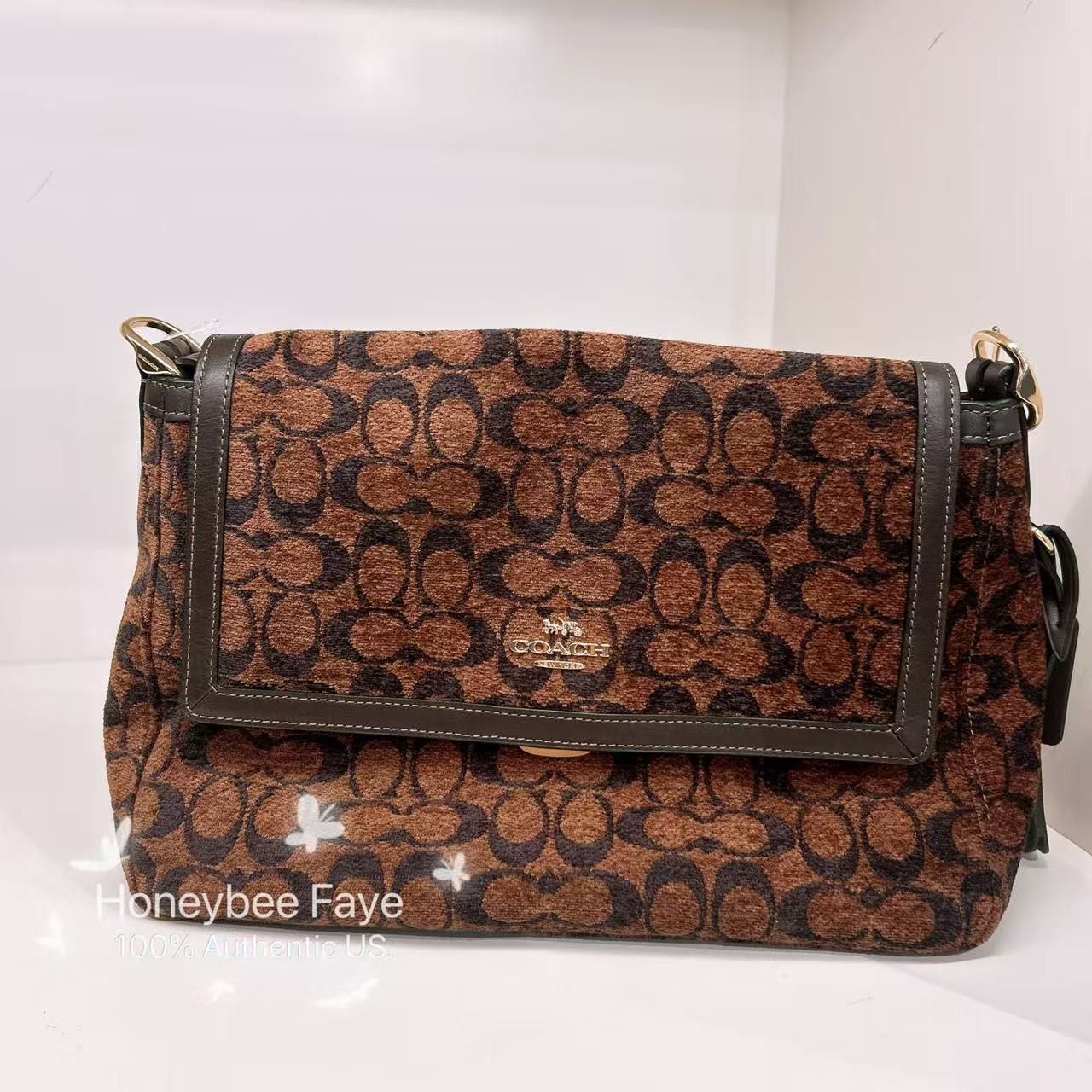 Coach Etta Flap Bag In Signature Chenille CCE58 Size ONE SIZE - 6 Thumbnail