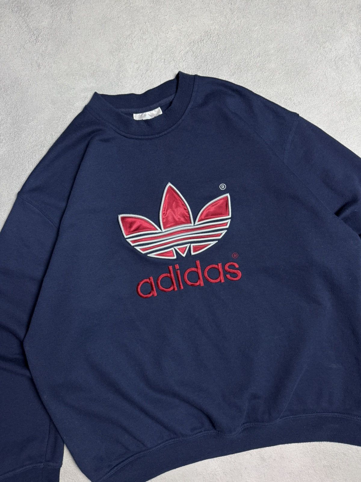 Adidas Adidas Vintage 1990s Cotton Crewneck Boxy Sweatshirt Size US L / EU 52-54 / 3 - 3 Thumbnail