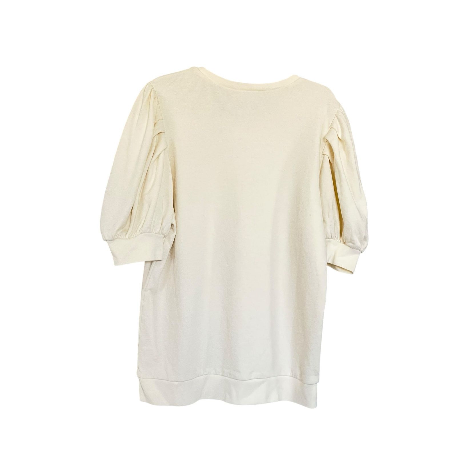 Frame Frame Cream Puffed Short Sleeve Crewneck Sweatshirt Size L / US 10 / IT 46 - 2 Thumbnail