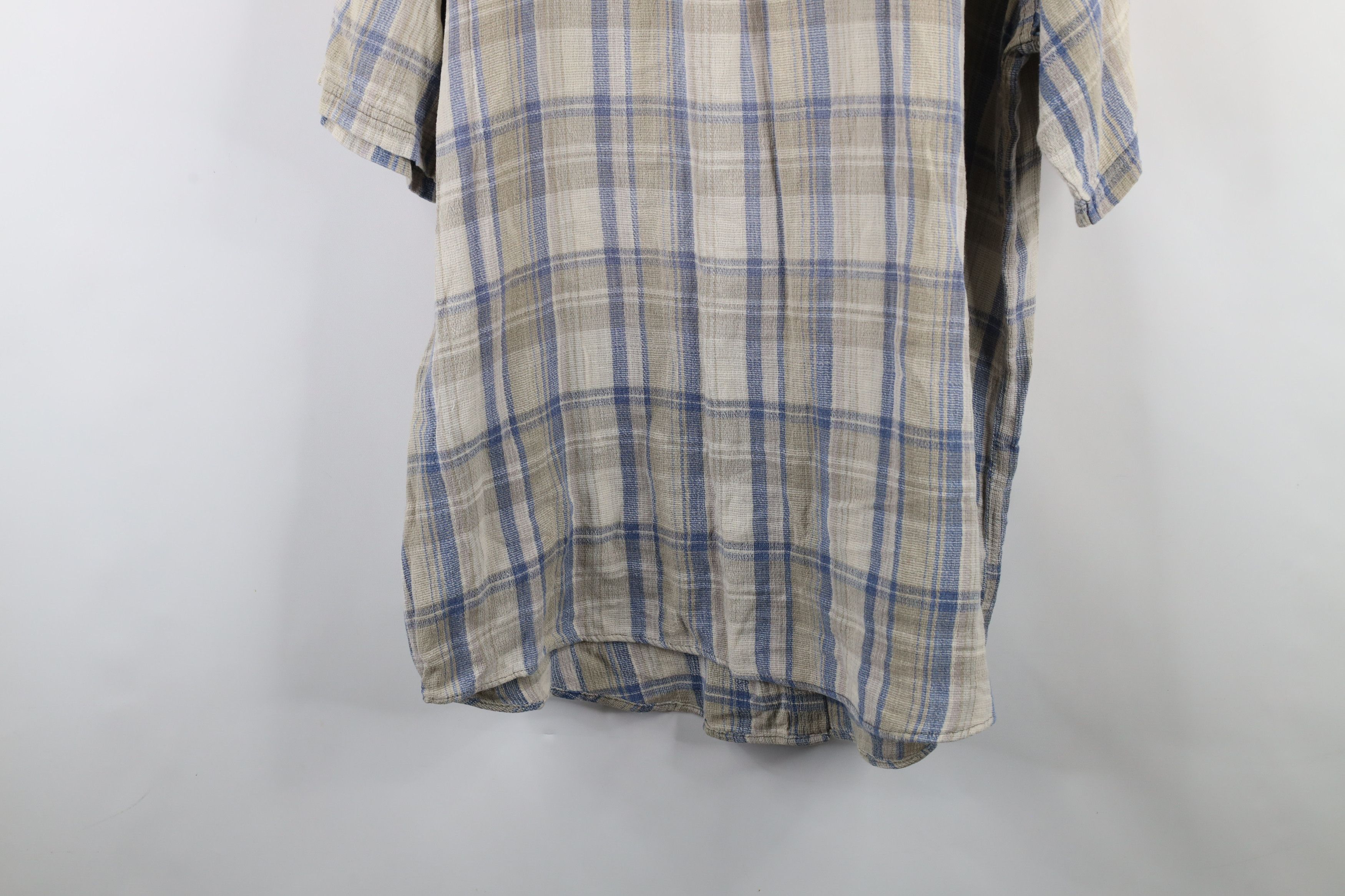 Vintage Vintage 90s Streetwear Cotton Knit Band Collar Button Shirt Size US XXL / EU 58 / 5 - 10 Thumbnail