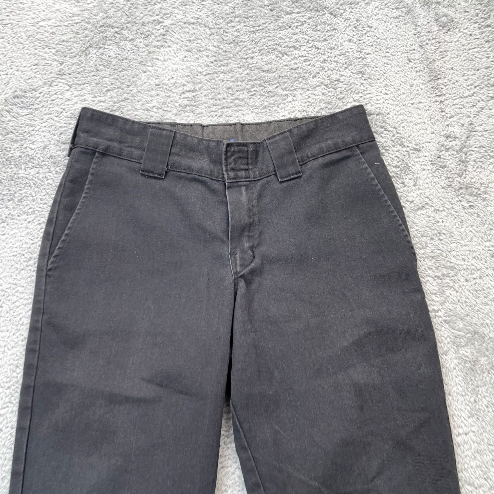 Dickies Dickies Pants Mens 29x30 Black Flex 850 Slim Fit Tapered Leg Chino Cotton Casual Sl m Size US 29 - 5 Thumbnail