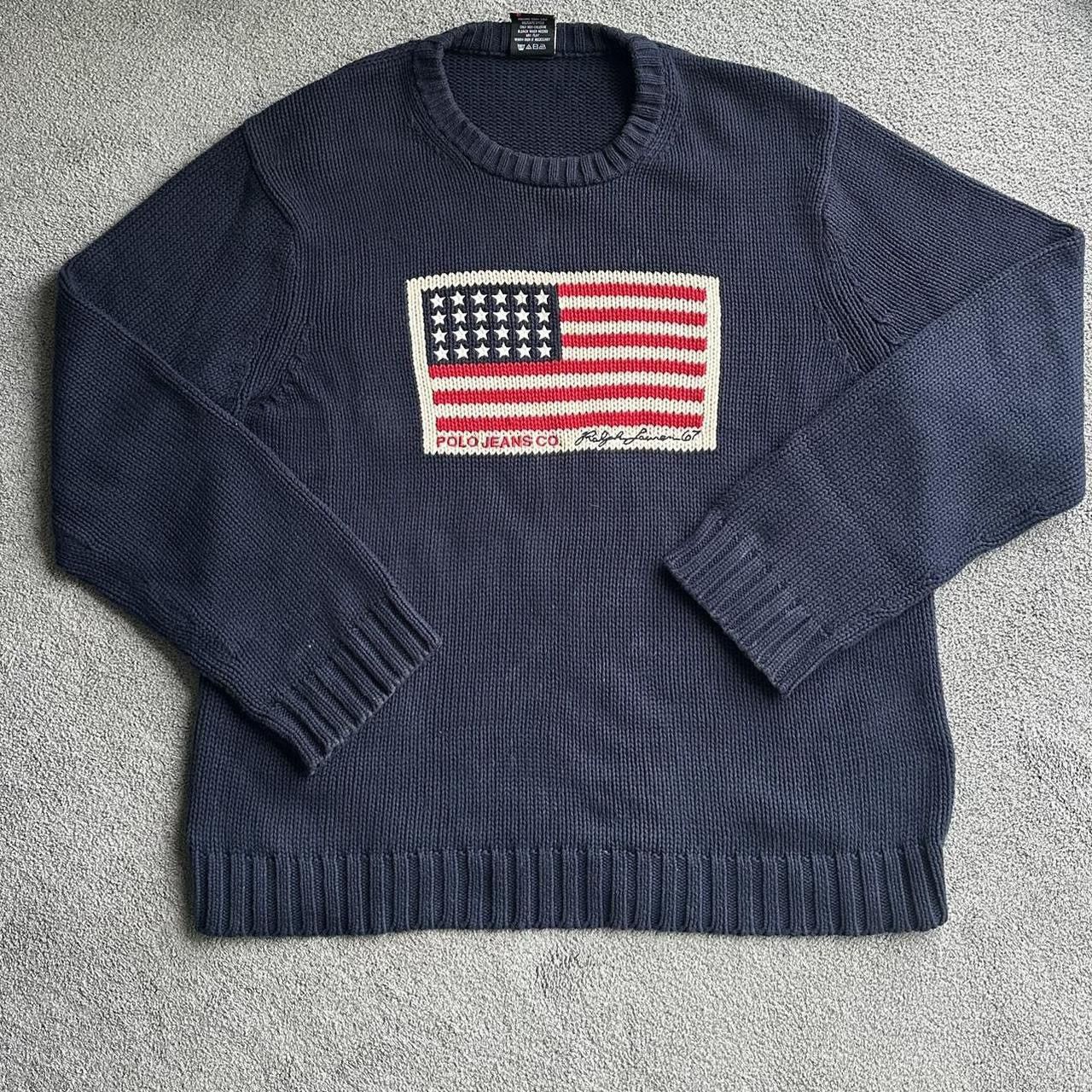 Polo Ralph Lauren Polo Ralph Lauren Heavy Knit Flag Sweater Size US L / EU 52-54 / 3 - 1 Thumbnail