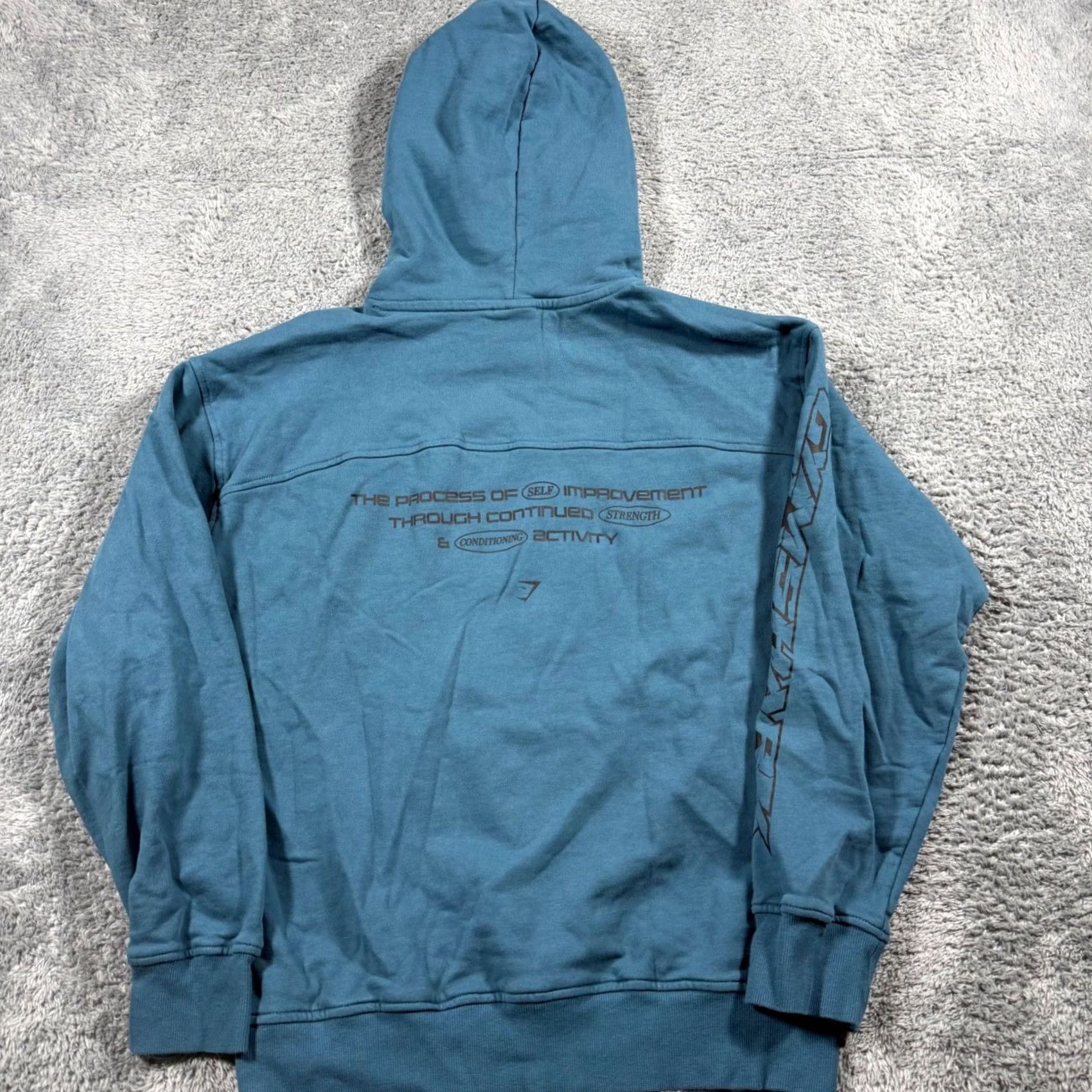 Gymshark Gymshark Hoodie Teal Blue Oversized XS Self Improvement Lifting Graphic Size US XS / EU 42 / 0 - 4 Thumbnail