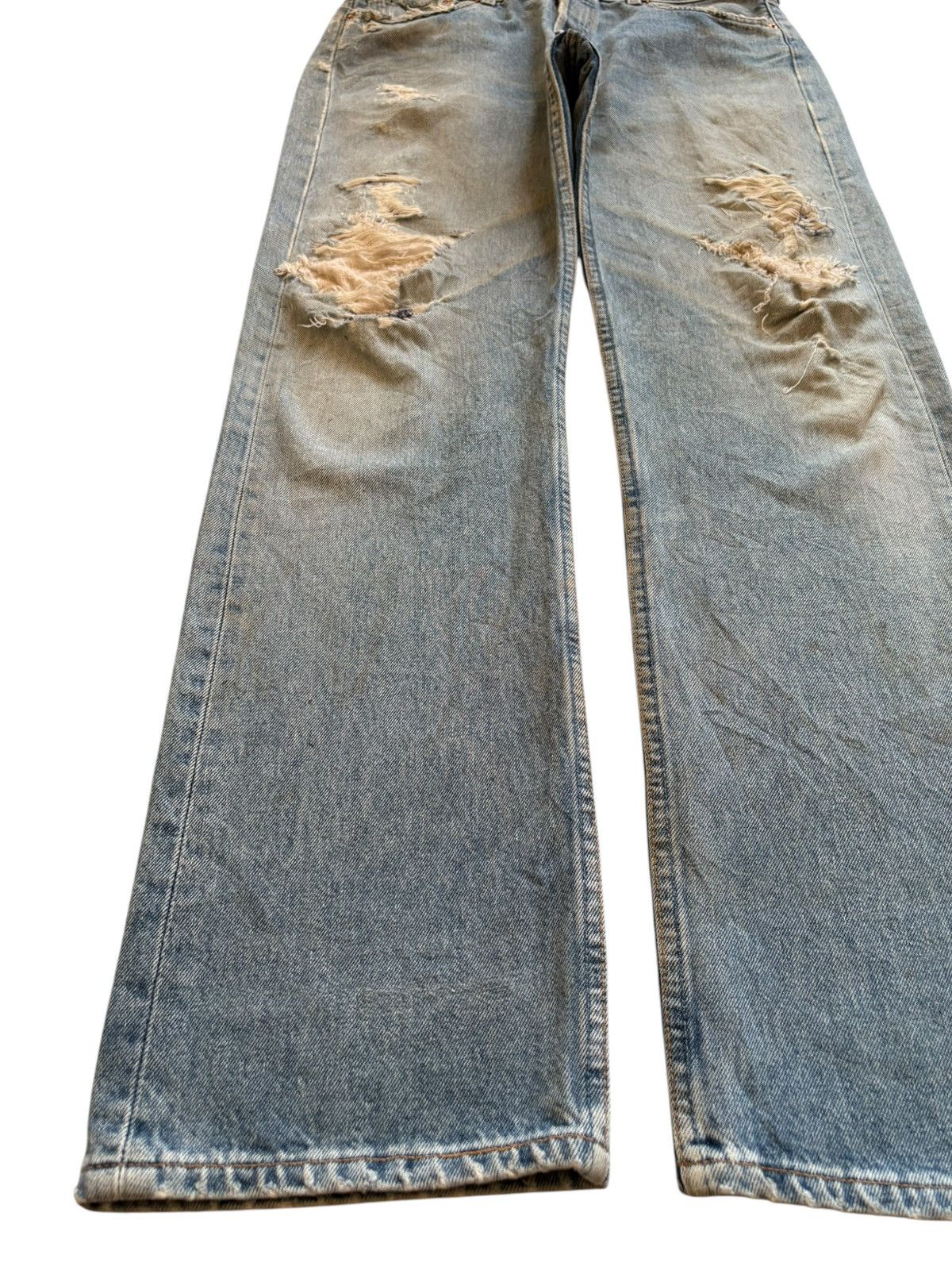 Levi's Vintage 90s Levis 501 Mud Wash Distress Ripped Loose Jeans Size US 33 - 6 Thumbnail