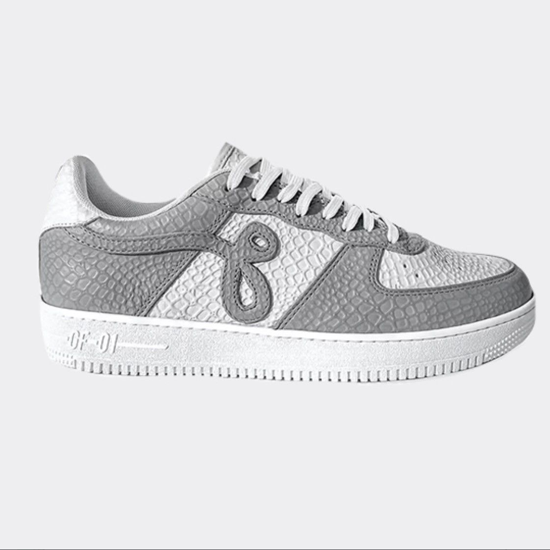 John Geiger Gray and white pebbled leather GF-01’s Size US 13 / EU 46 - 1 Thumbnail