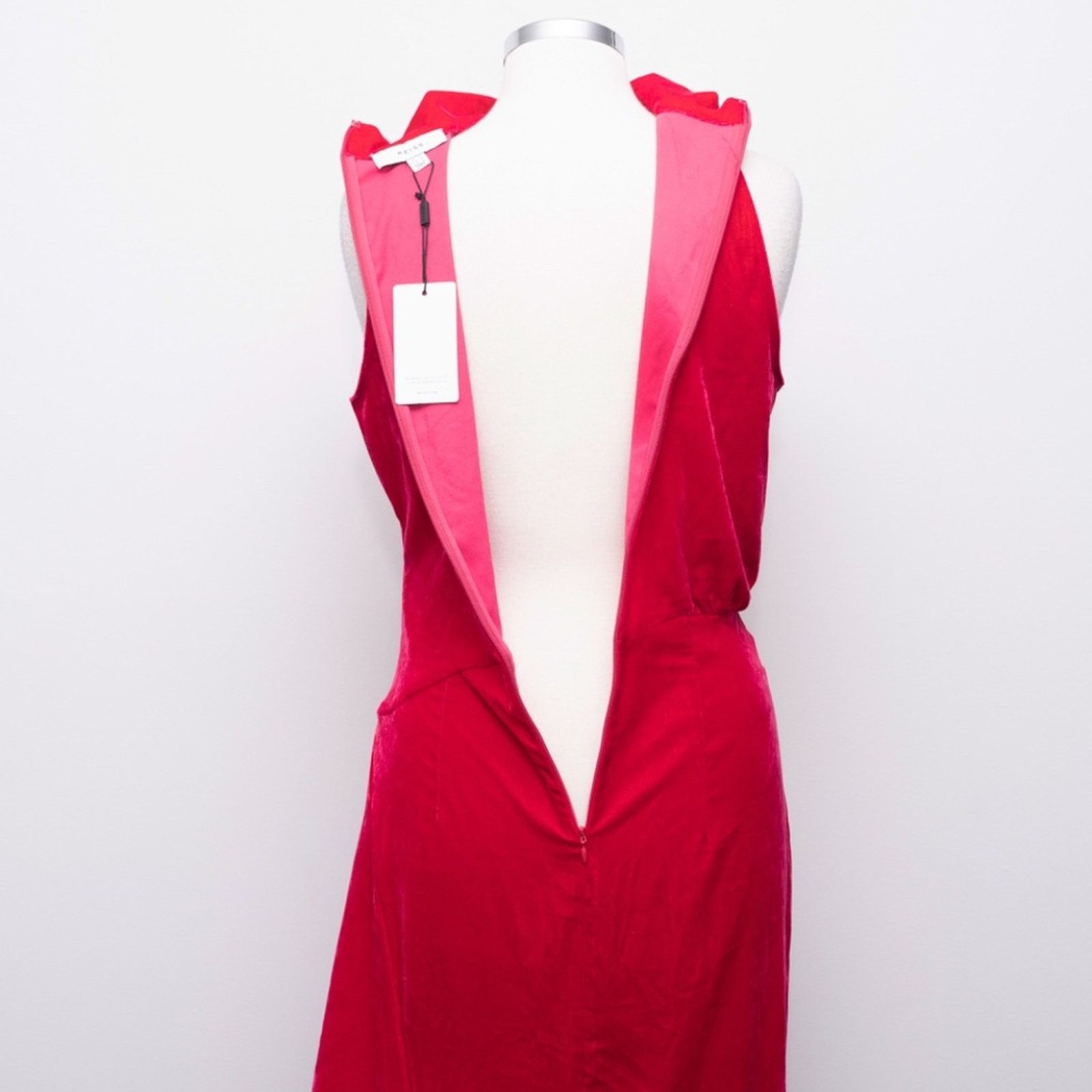 Reiss Reiss: Giannon Velvet Funnel Neck Asymmetric Midi Dress. Size M / US 6-8 / IT 42-44 - 12 Thumbnail