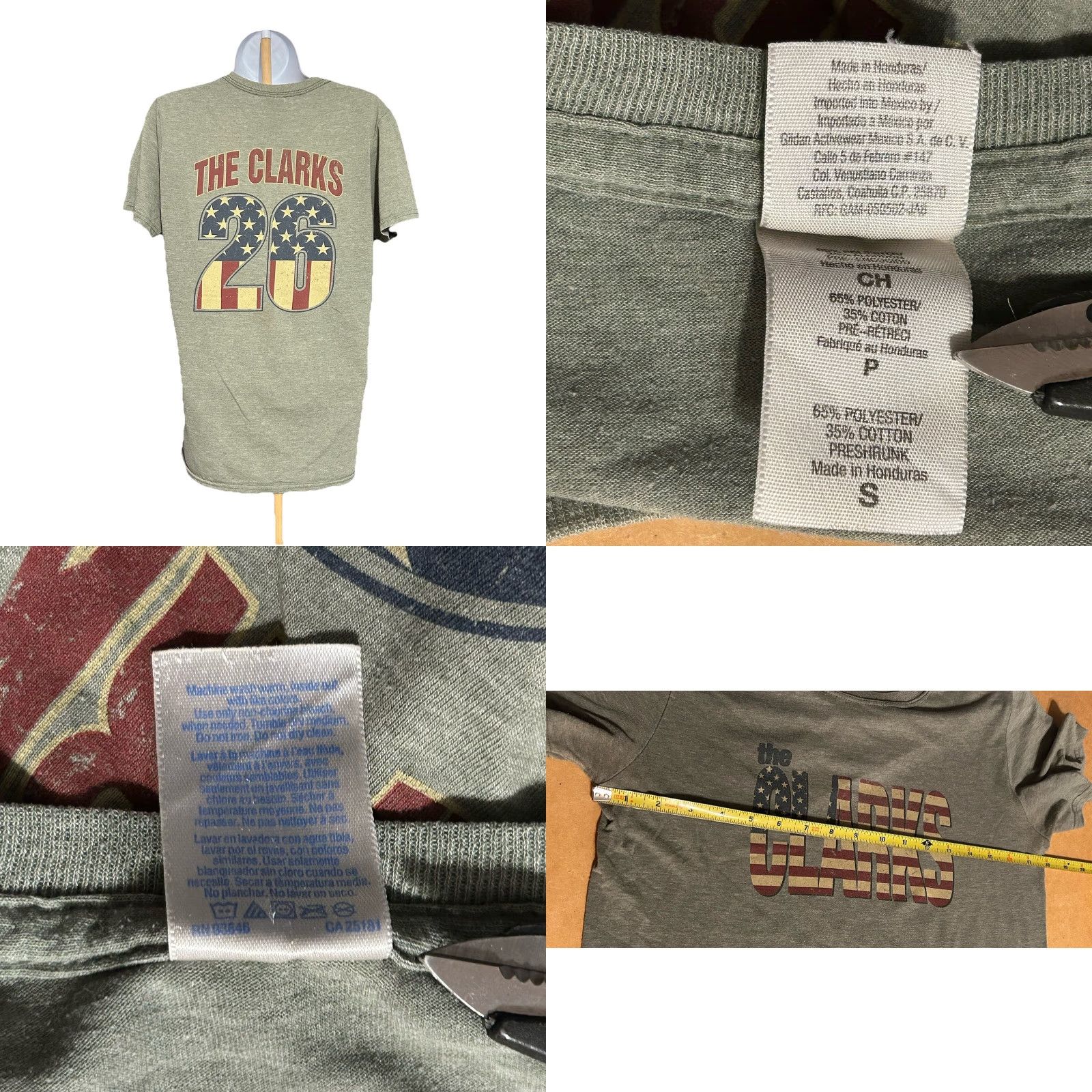 Gildan VINTAGE The Clarks Shirt Women Small Green Short Sleeve Double Sided Pittsburgh Band Size S / US 4 / IT 40 - 8 Thumbnail