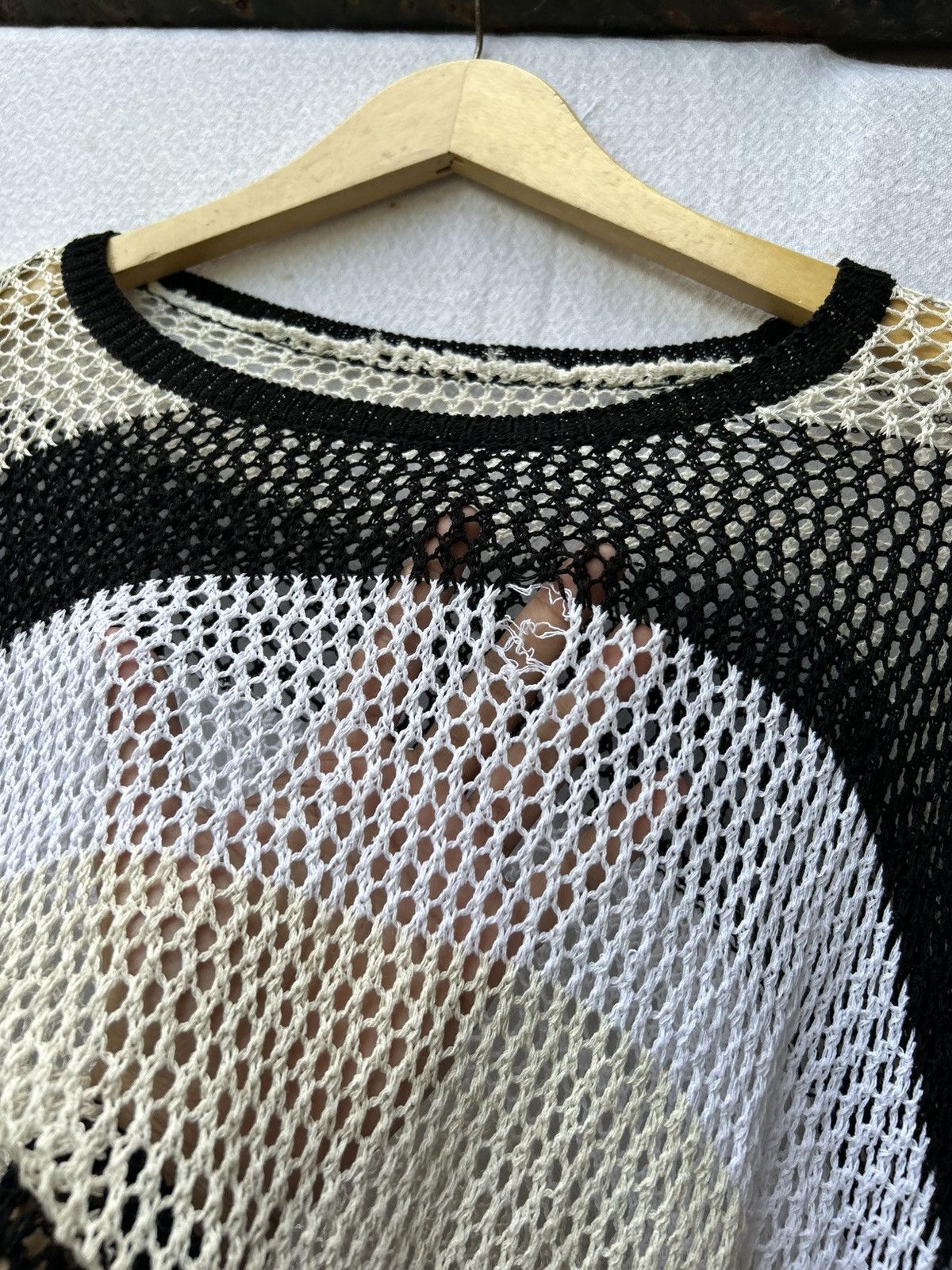 If Six Was Nine × Japanese Brand × Le Grande Bleu (L.G.B.) Unknown open fishnet knitted stripe styled Size US L / EU 52-54 / 3 - 5 Thumbnail
