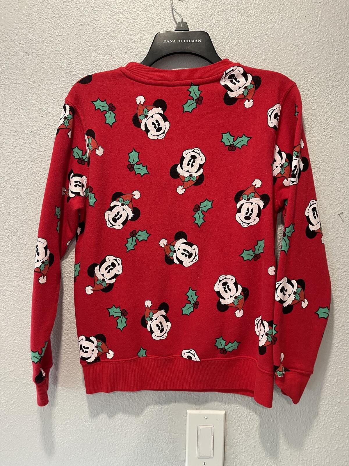 Disney Disney Christmas Vibes Mickey Mouse Red Sweatshirt Size ONE SIZE - 2 Thumbnail