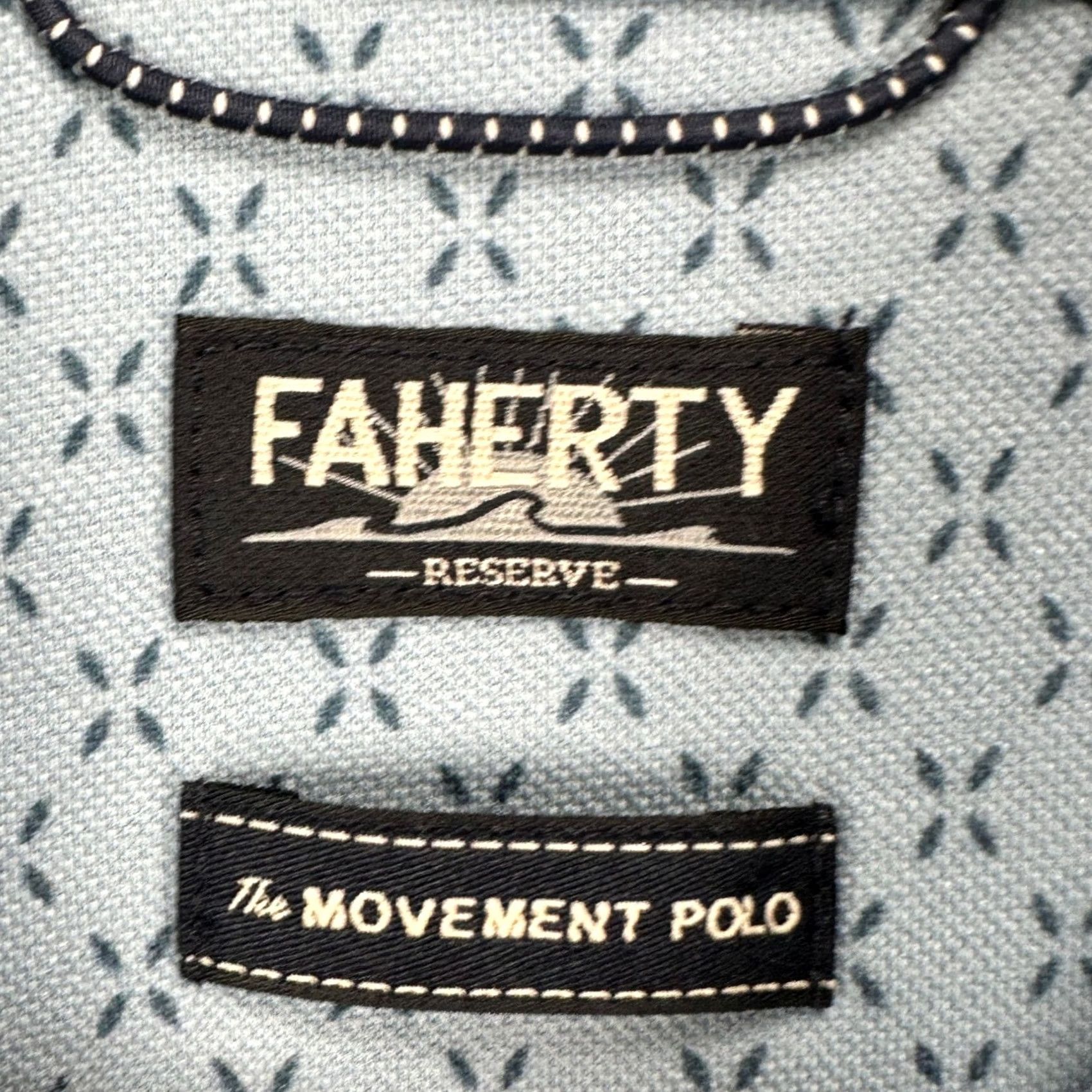 Faherty Faherty Polo Shirt Mens Small Blue The Movement Rugby Stretch Pima Cotton Blend Size US S / EU 44-46 / 1 - 4 Thumbnail