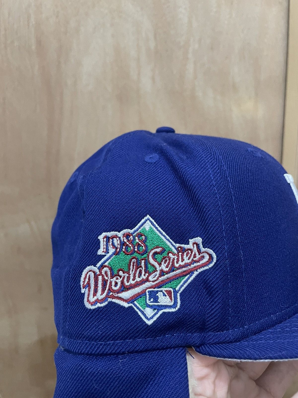 New Era Royal Blue Los Angeles Dodgers size 7 1/8 1988 World Size ONE SIZE - 4 Thumbnail