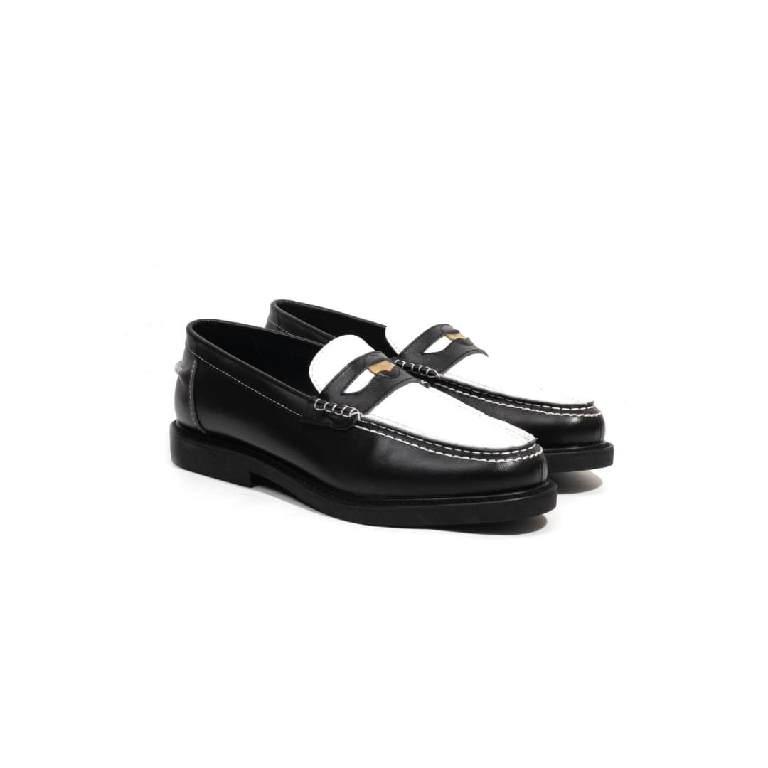 Simple Shoes Mens Combi Croco Loafer Black / White Size US 10 / EU 43 - 1 Thumbnail