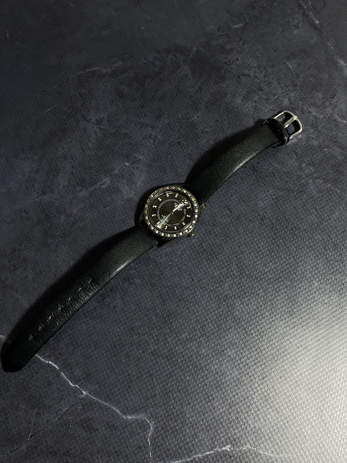 Vintage Omax Quartz Watch Japan Movement Black Dial Crystals Size ONE SIZE - 15 Thumbnail