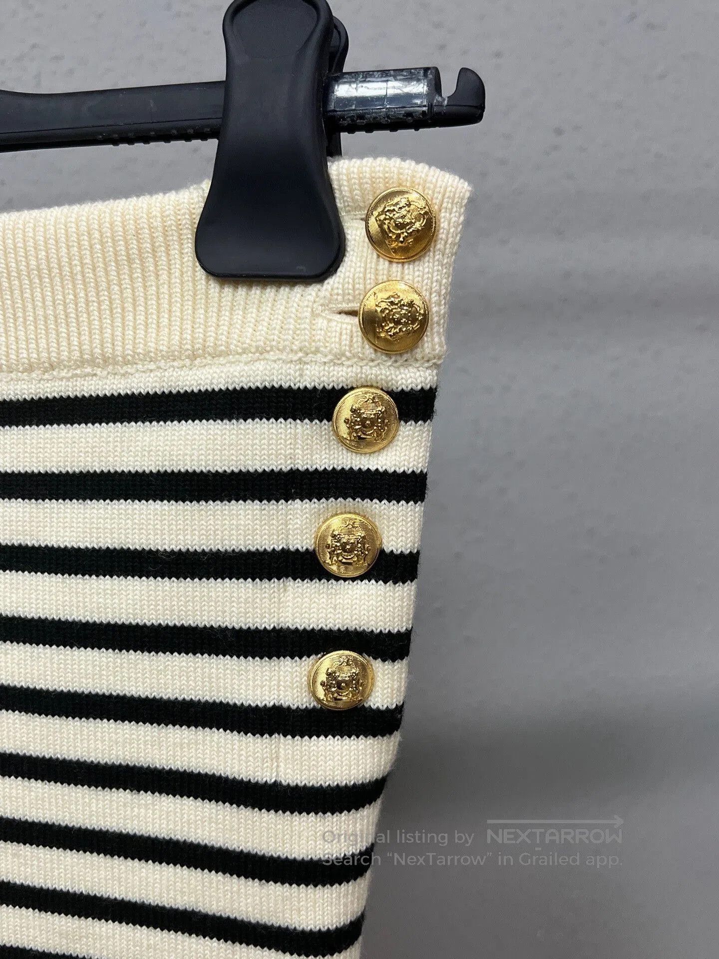 Celine celine striped bodycon skirt in black and white. Size 23" - 3 Thumbnail