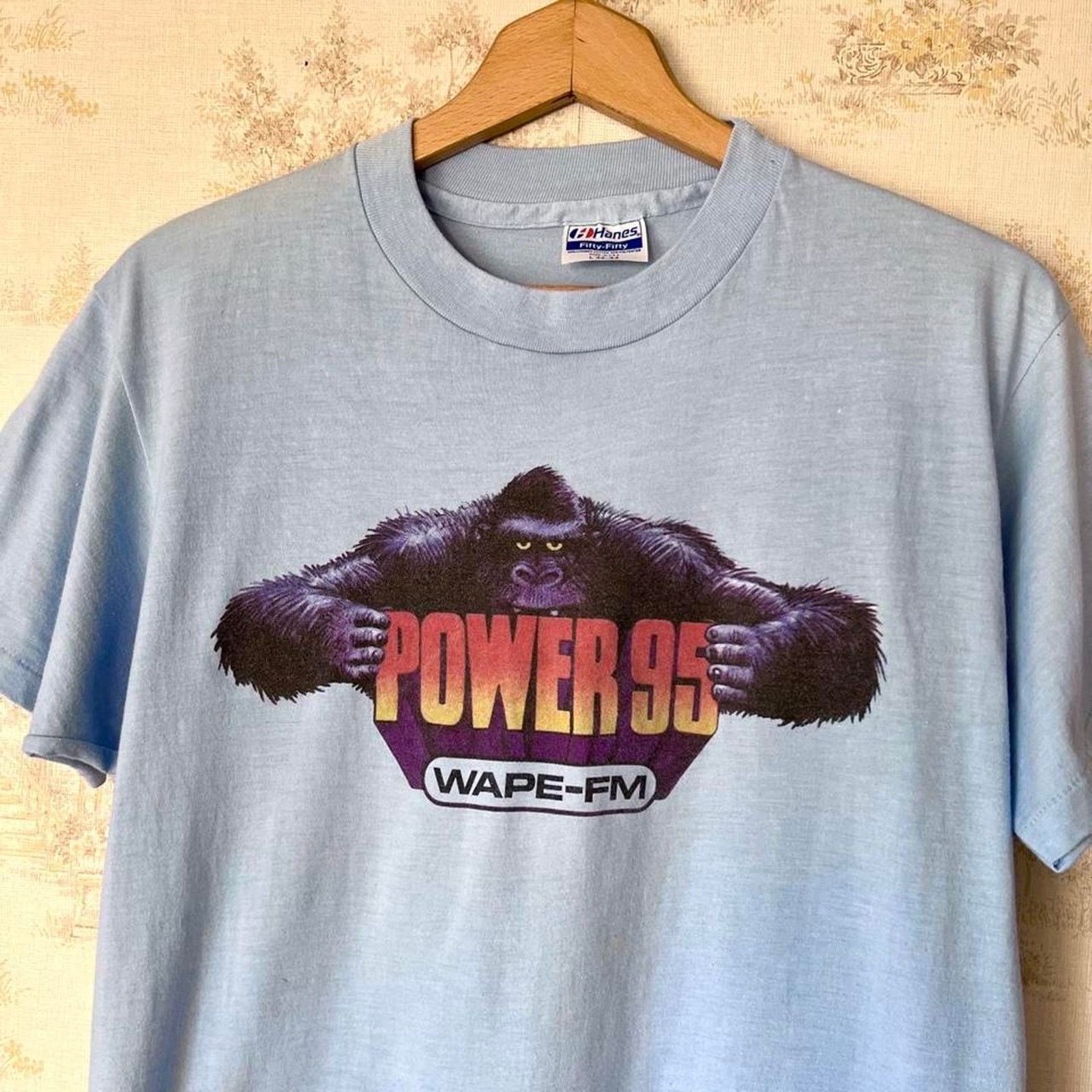 Hanes 80s WAPE Power 95 Radio Tee | Hoyle Dempsey Jacksonville | M Size US M / EU 48-50 / 2 - 1 Thumbnail