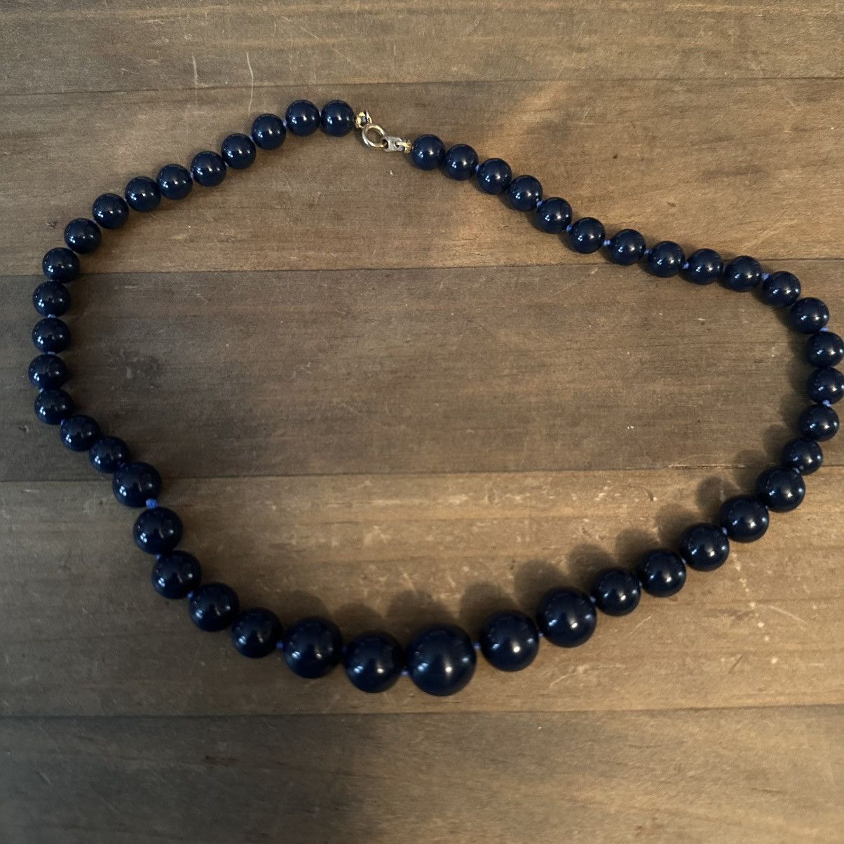 Vintage Vintage Navy blue bead necklace Size ONE SIZE - 2 Thumbnail