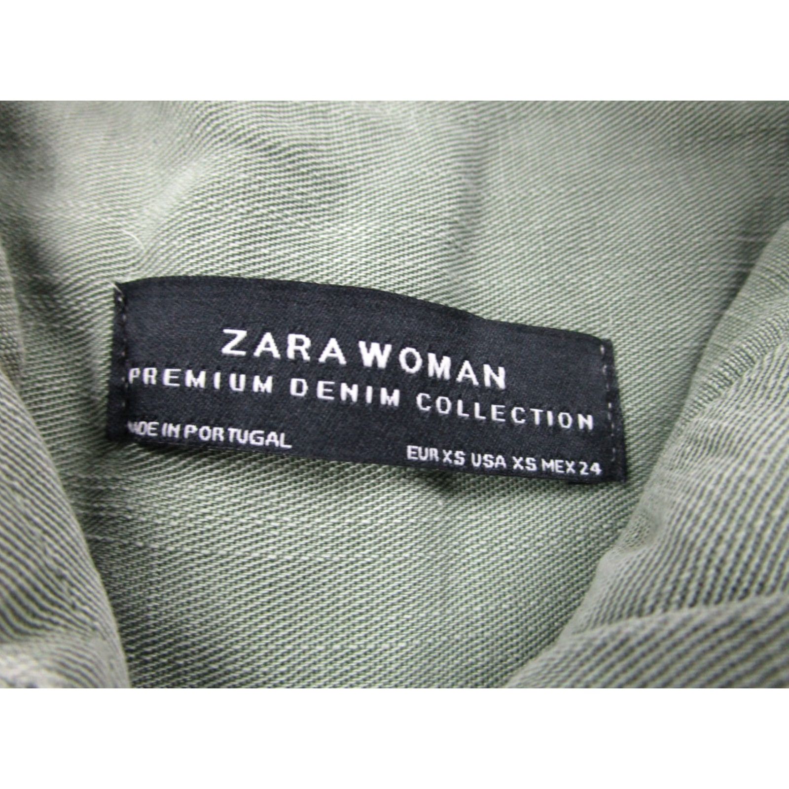 Zara Zara Shirt Womens XS Army Military Green Lyocell Collared Button-Up Workwear Long Sleeve Oversized Closet Basic Size XS / US 0-2 / IT 36-38 - 7 Thumbnail