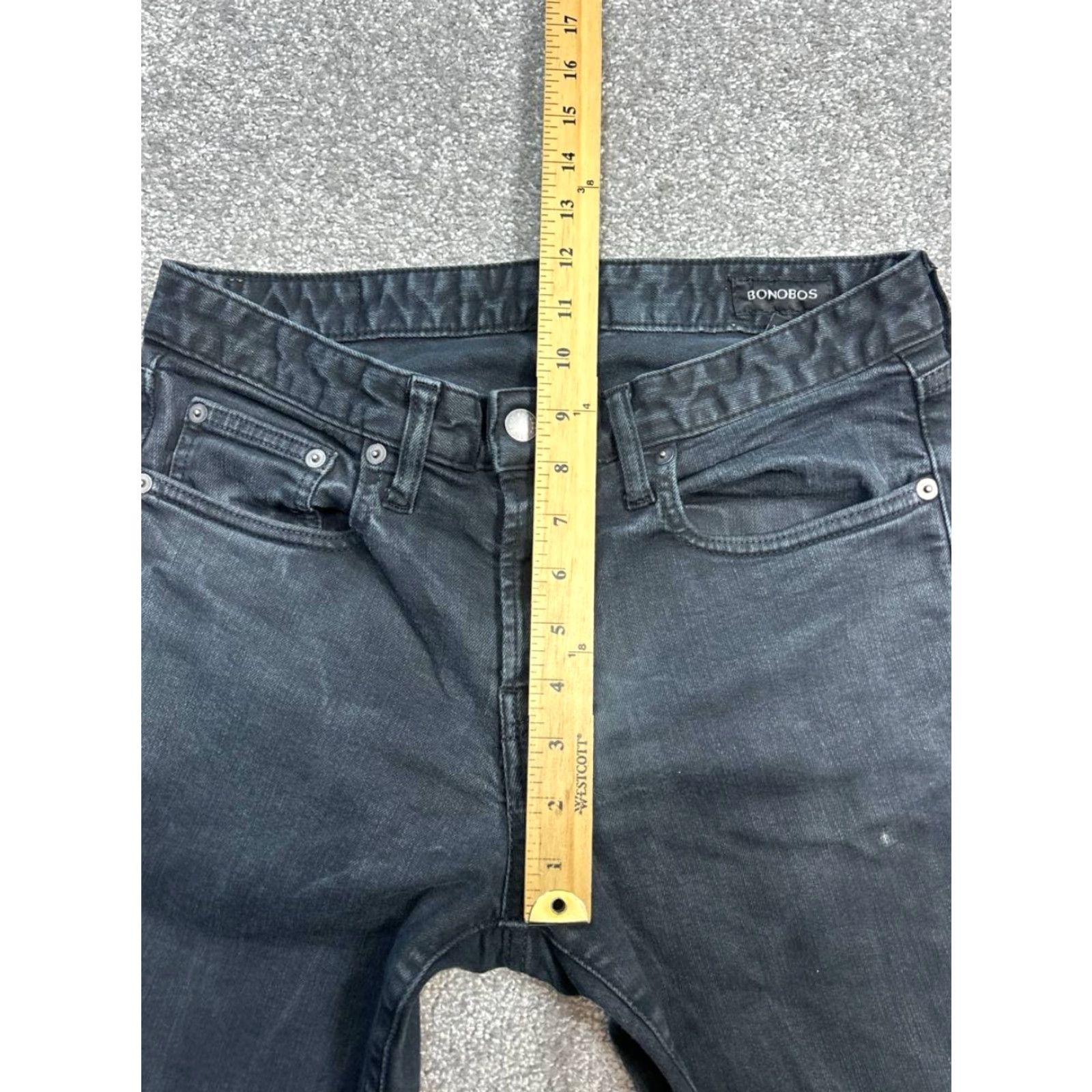 Bonobos Bonobos Slim Tapered Jeans Mens 30 Black Denim Cotton Stretch Low Rise 30x31 Jeans Mens Black Bonobos Slim Taper Size US 30 / EU 46 - 4 Thumbnail