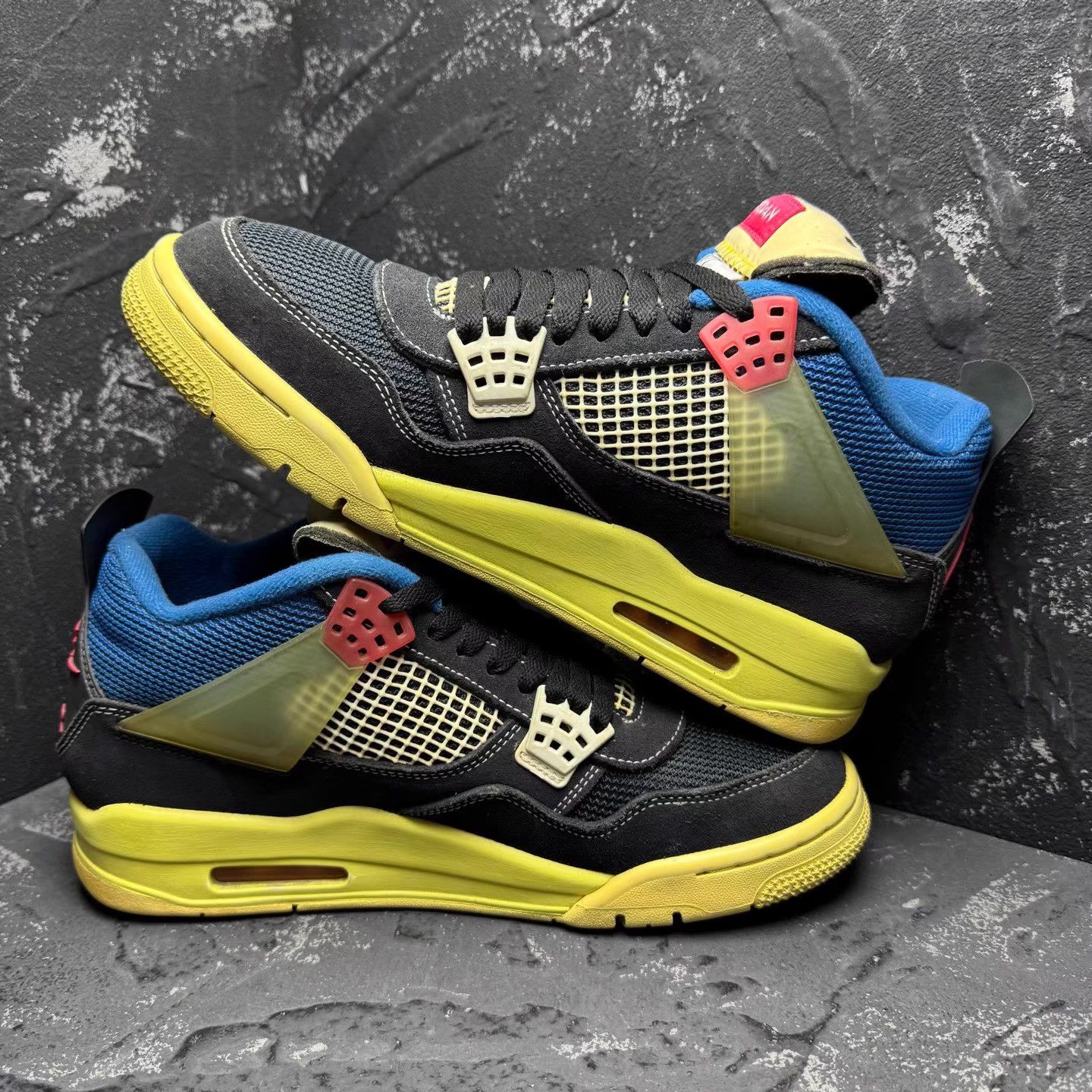 Nike Air Jordan 4 Union Black Blue Q10 Size US 9 / EU 42 - 4 Thumbnail
