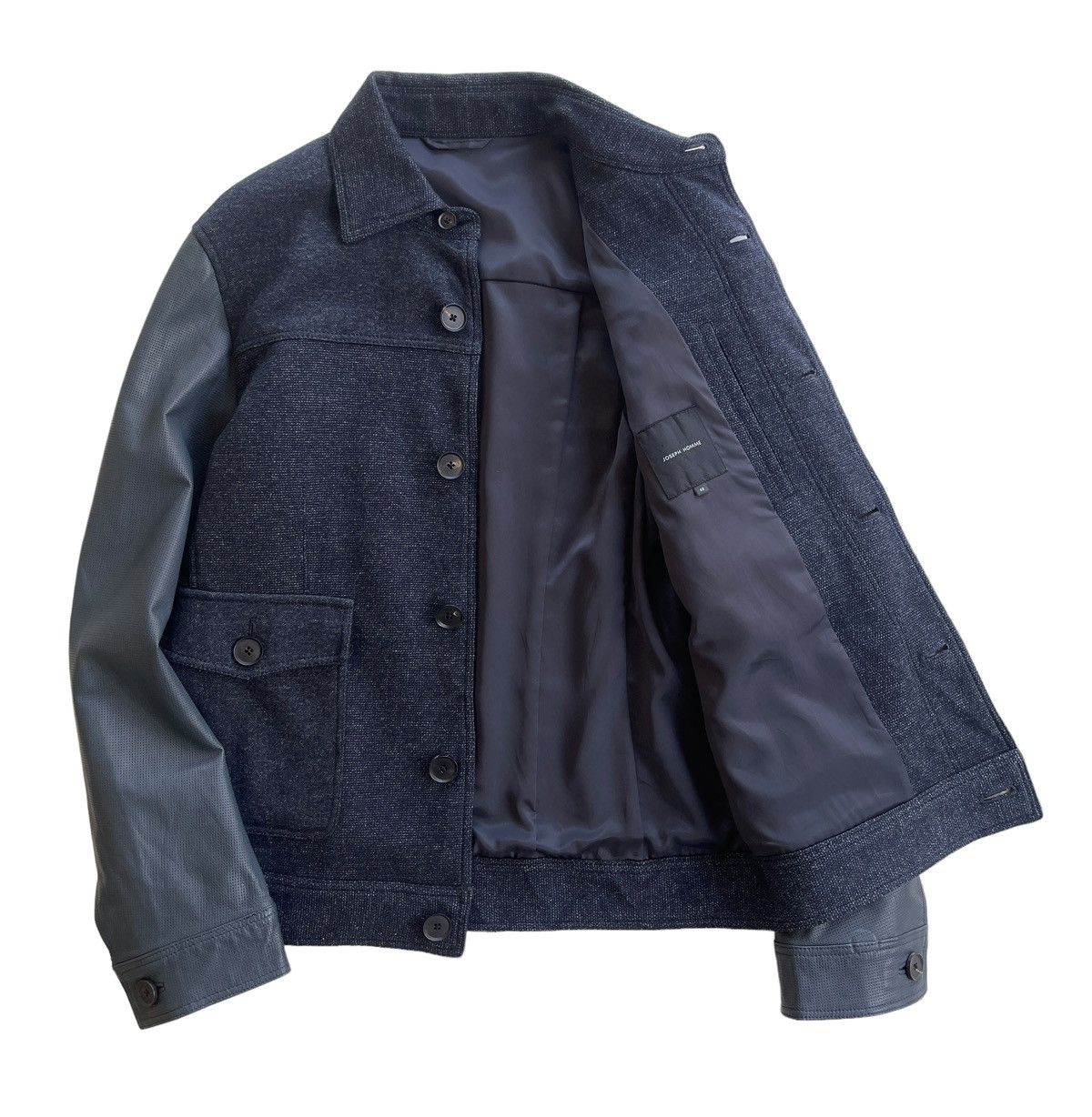 JOSEPH HOMME Joseph Homme Wool / Goatskin Leather Sleeve Jacket Size US S / EU 44-46 / 1 - 3 Thumbnail