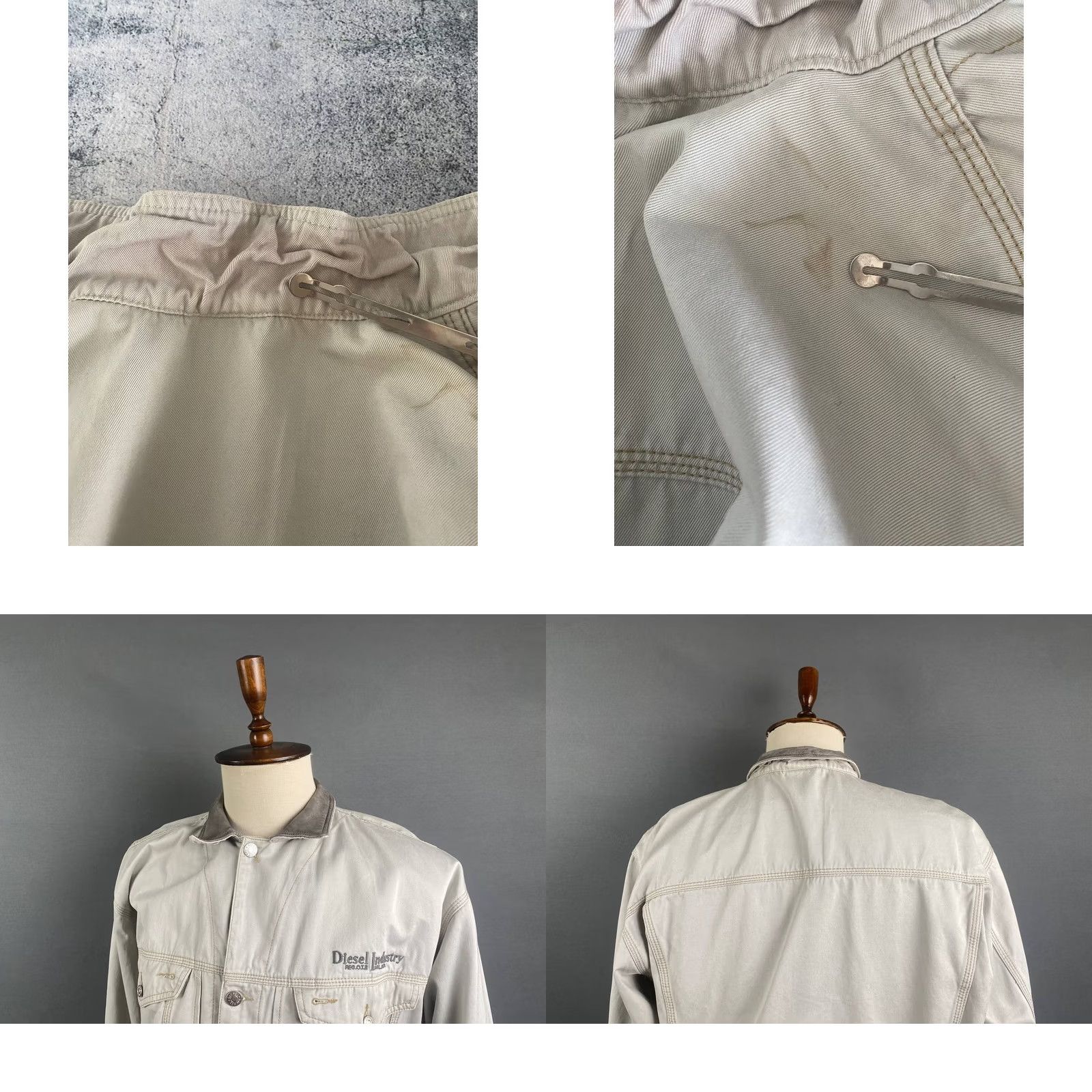 Diesel Diesel Jacket Trucker Mens Regular Gray Denim Cotton Long Sleeve Button Up M Size US M / EU 48-50 / 2 - 8 Thumbnail