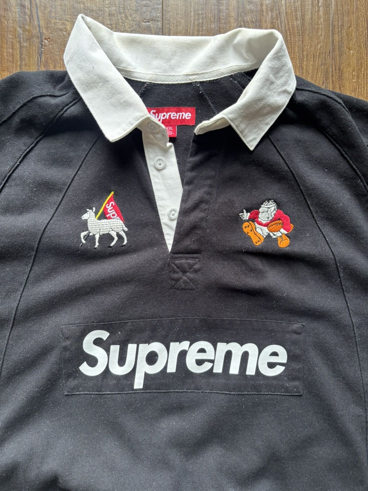 Supreme Supreme S/S Rugby Black Size US XXL / EU 58 / 5 - 3 Thumbnail