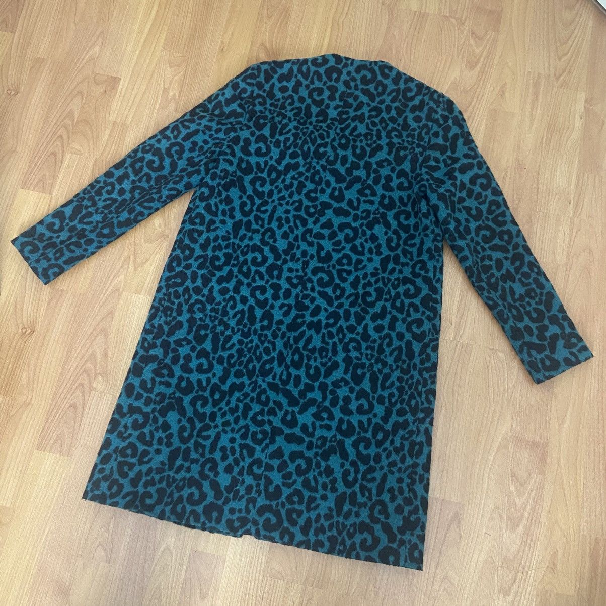 Vintage Helene Berman London Teal Leopard Print Coat Women’s Medium Size M / US 6-8 / IT 42-44 - 4 Thumbnail