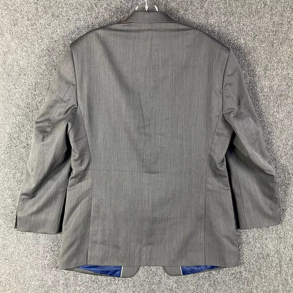 Bill Blass Bill Blass Blazer Men's 44L Suit Jacket Gray Wool 2 Buttons Size 44L - 6 Thumbnail
