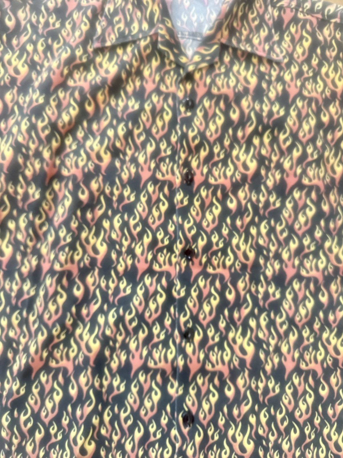 Other Vintage Flaming Pattern Canvas Guy Fieri Style Button Up Size US XXL / EU 58 / 5 - 11 Thumbnail