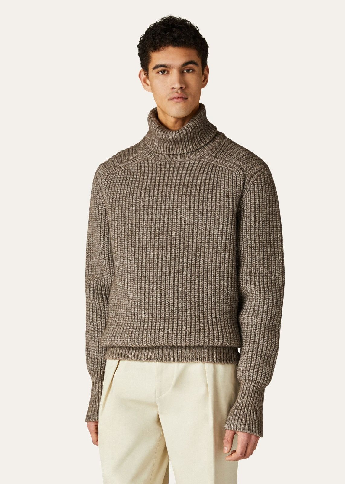 Loro Piana o1srvl11e1224 Cotton And Wool Sweter in Brown Size US XL / EU 56 / 4 - 3 Thumbnail