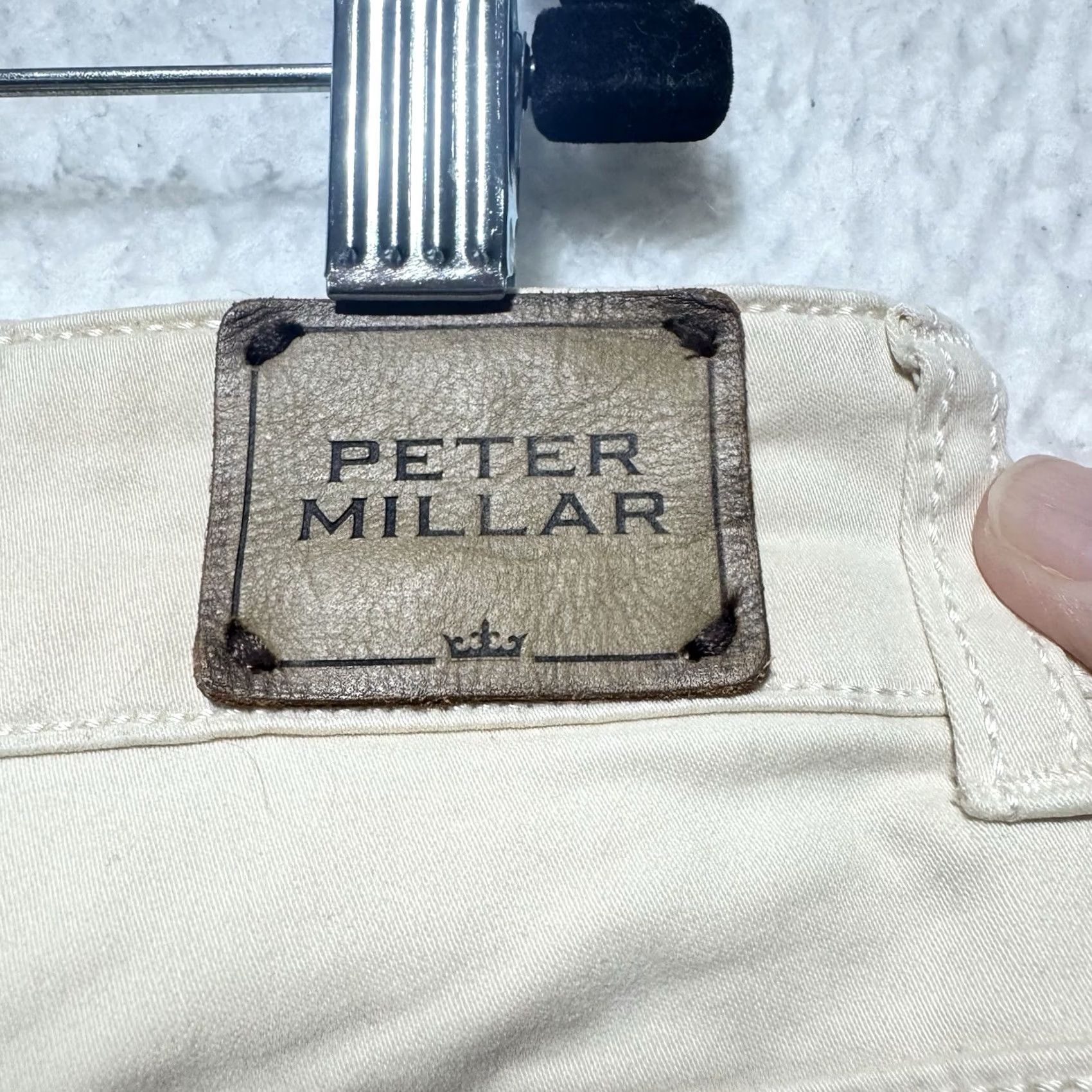 Peter Millar PETER MILLAR Ultimate Sateen 5-Pocket Pant Light Khaki 38 x 34 Mens Regular Beige Cotton Modal Spandex Straight Front Zip Button 5-Pocket Size US 38 / EU 54 - 4 Thumbnail