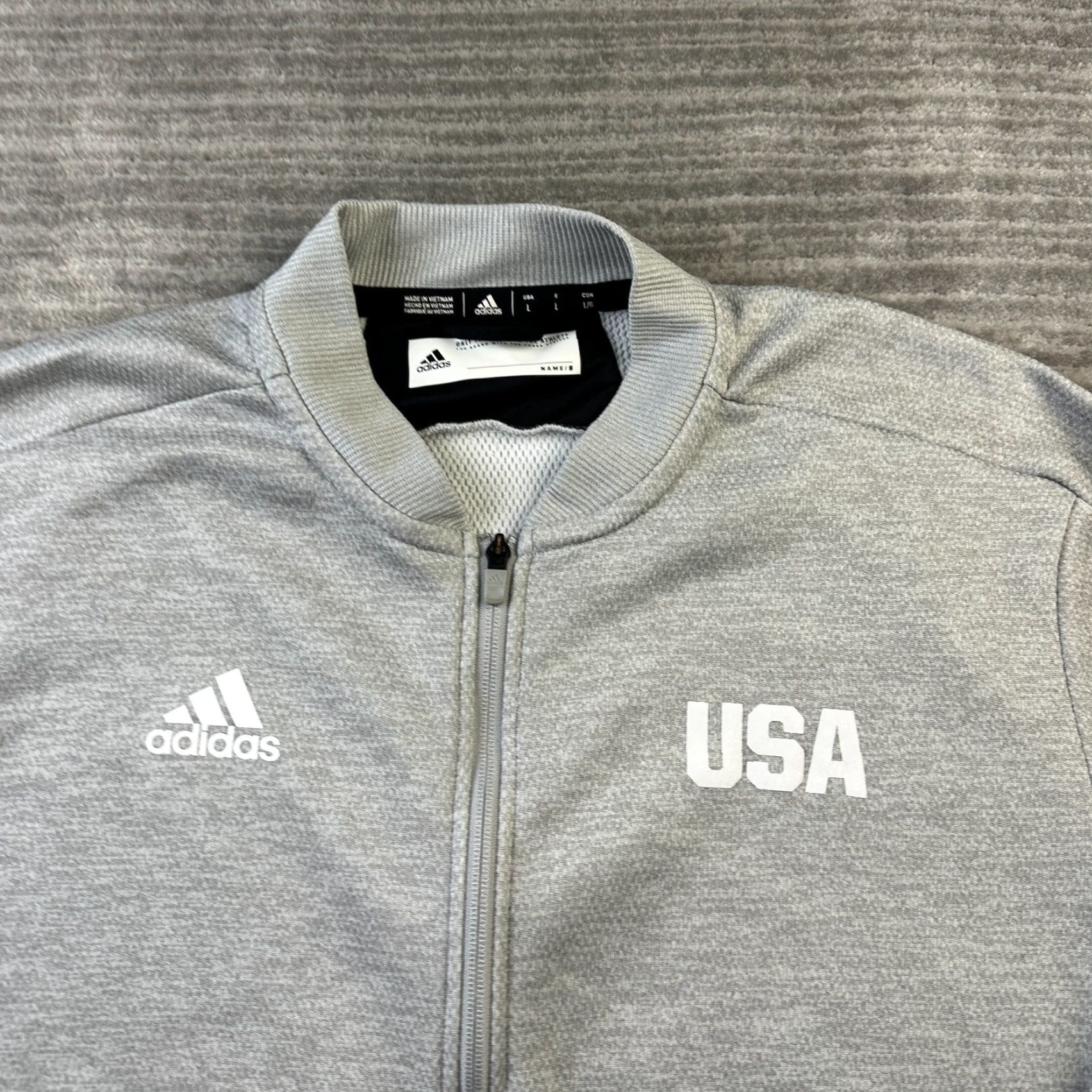Adidas Adidas Jacket Mens Large Gray USA Olympic Team Bomber Full Zip Size US L / EU 52-54 / 3 - 3 Thumbnail