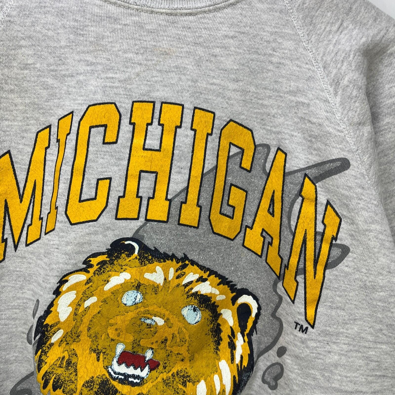 Other Vintage 90s Michigan Wolverines Raglan Sweatshirt XL Size ONE SIZE - 3 Thumbnail
