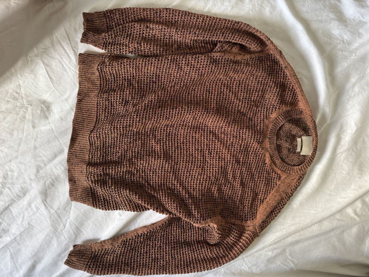 Yoke Mesh Knitted Crewneck sweater