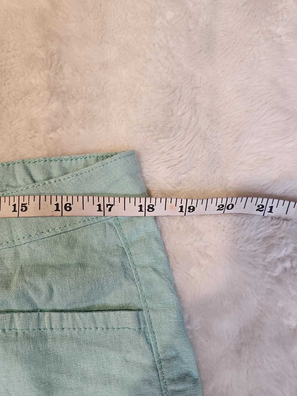 Designer Crown & Ivy Women's Mint Green Linen Shorts, #526 Size 34" / US 12 / IT 48 - 5 Thumbnail