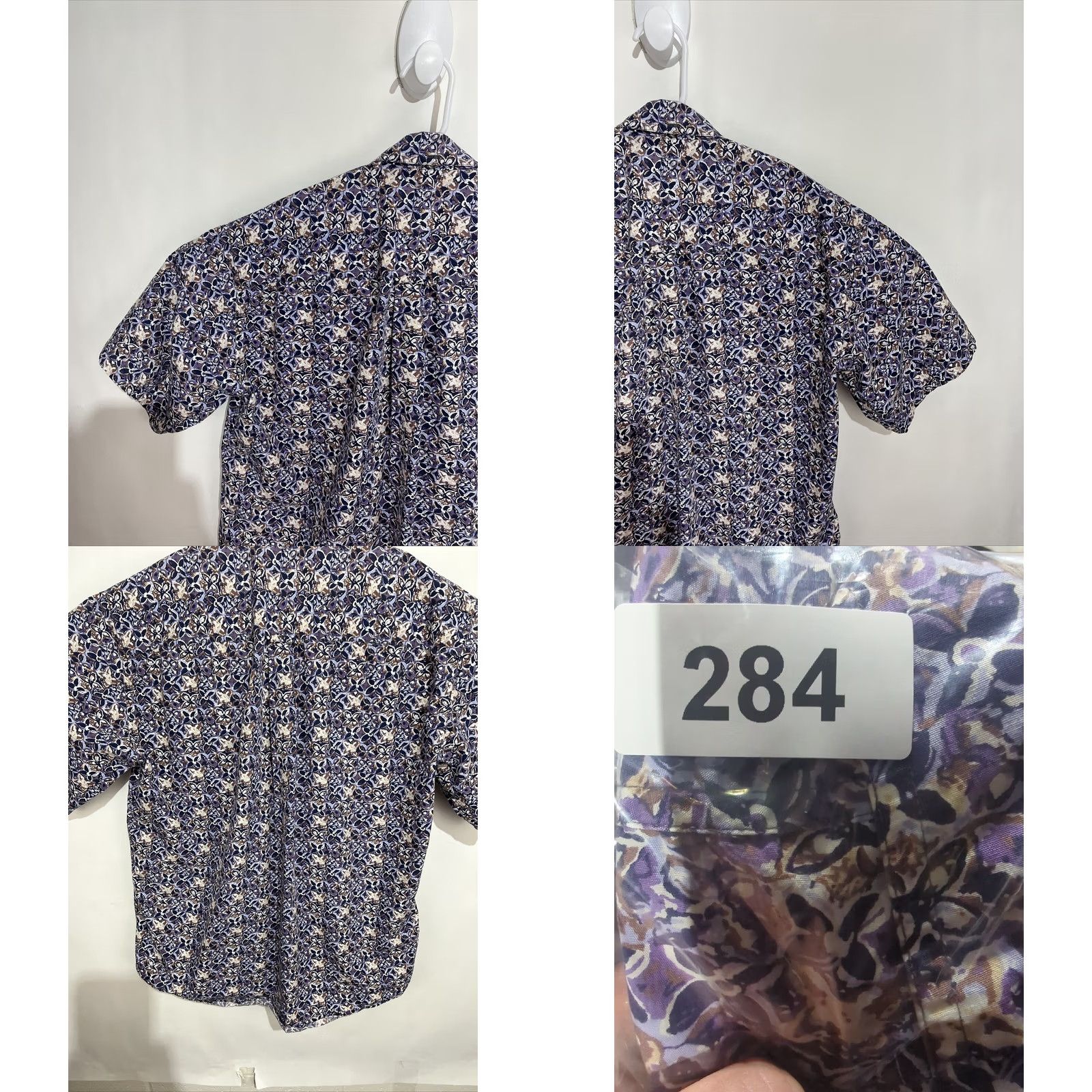 Vintage VINTAGE Basic Options Shirt Men's M Purple Floral Hawaiian Short Sleeve Size US M / EU 48-50 / 2 - 8 Thumbnail