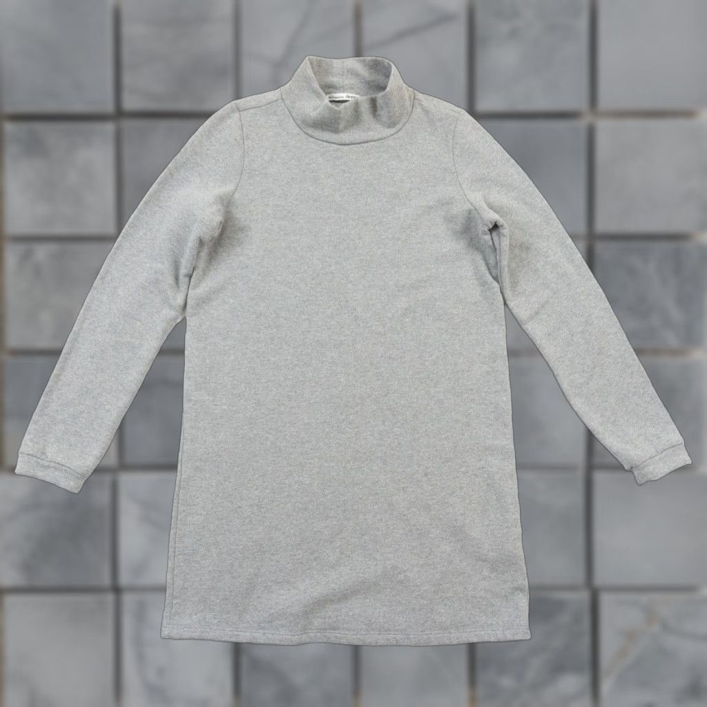 Reformation Reformation Brand Womens Dress Sweatshirt Small Gray Mock Neck Pullover Cozy Casual Travel Knee Length Long Sleeve Cotton Polyester Fleece Size S / US 4 / IT 40 - 1 Thumbnail