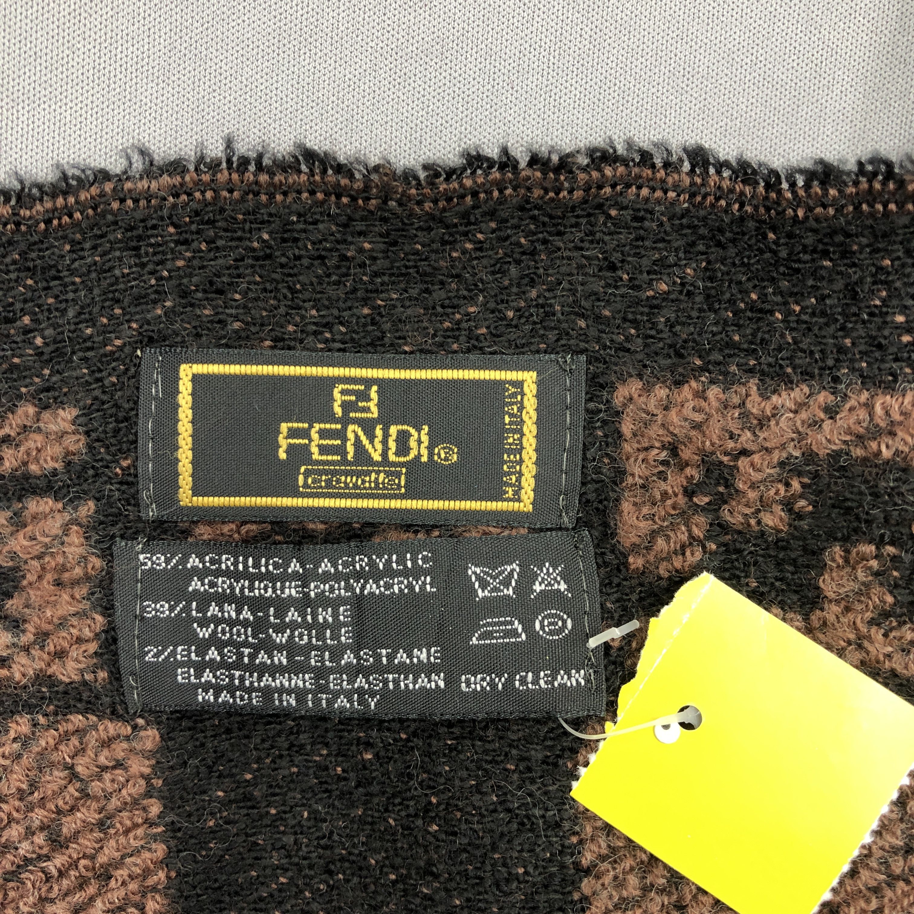 Fendi × Vintage Vintage Fendi Scarf Muffler FF Monogram Roma Wool Scarves Size ONE SIZE - 4 Thumbnail