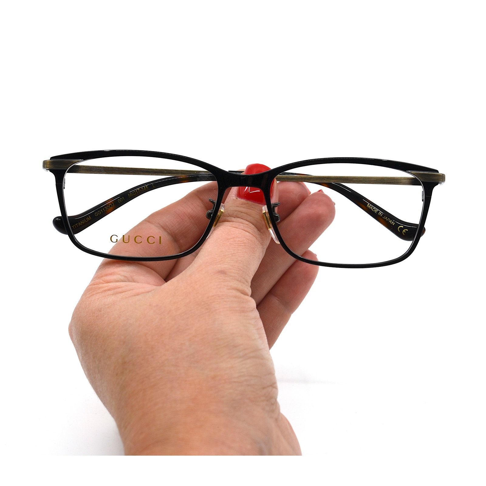 Gucci NEW GUCCI GG1130OJ 001 TITANIUM BLACK EYEGLASSES FRAME Size ONE SIZE - 15 Thumbnail