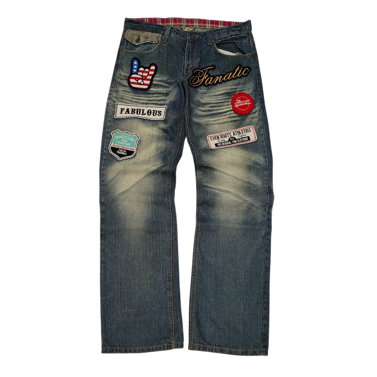 Japanese Brand Vintage Y2K Japanese Gumu Intl Patches Punk Style Denim Size US 32 / EU 48 - 1 Thumbnail