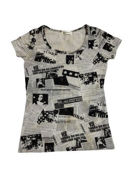 20471120 × Seditionaries Layla Rose Punk Rock Paper Print Tee Size XXS / US 00 / IT 34 - 1 Thumbnail