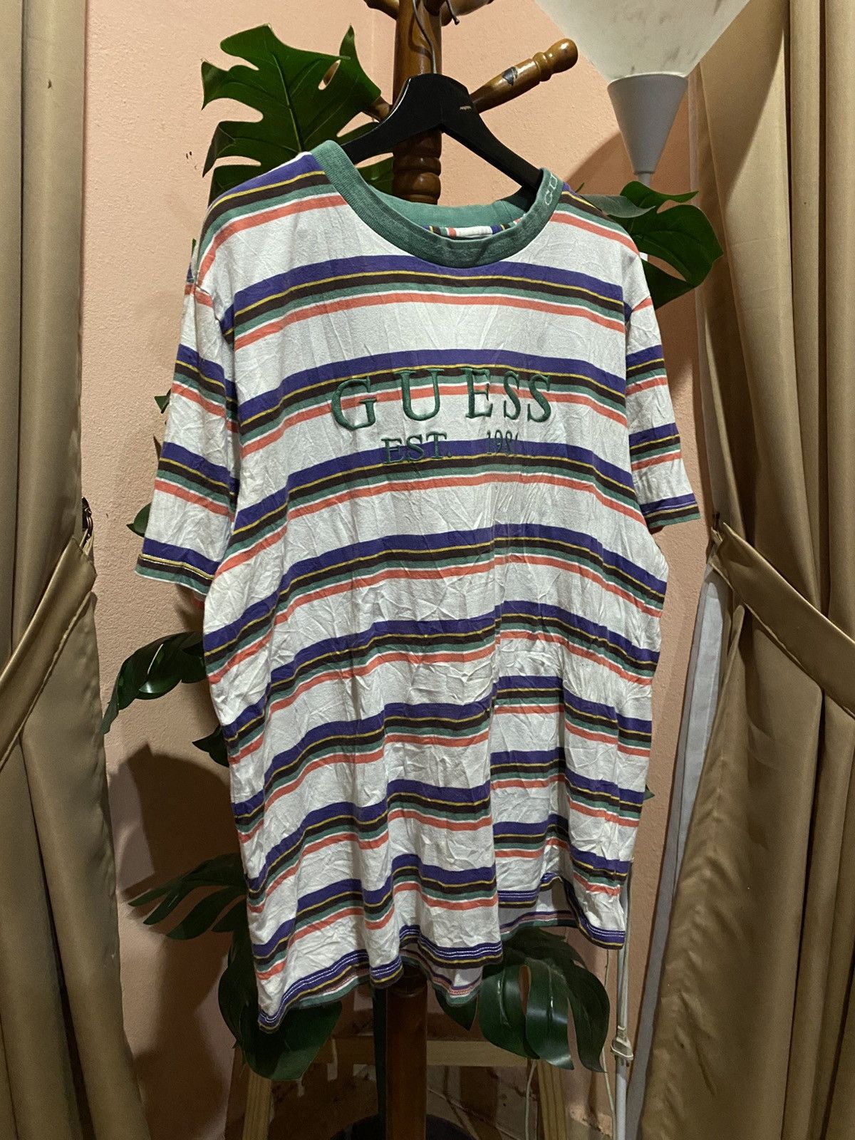 Guess Guess Los Angeles Striped Logo T-Shirt – 90s Retro-Inspired Size US XL / EU 56 / 4 - 6 Thumbnail