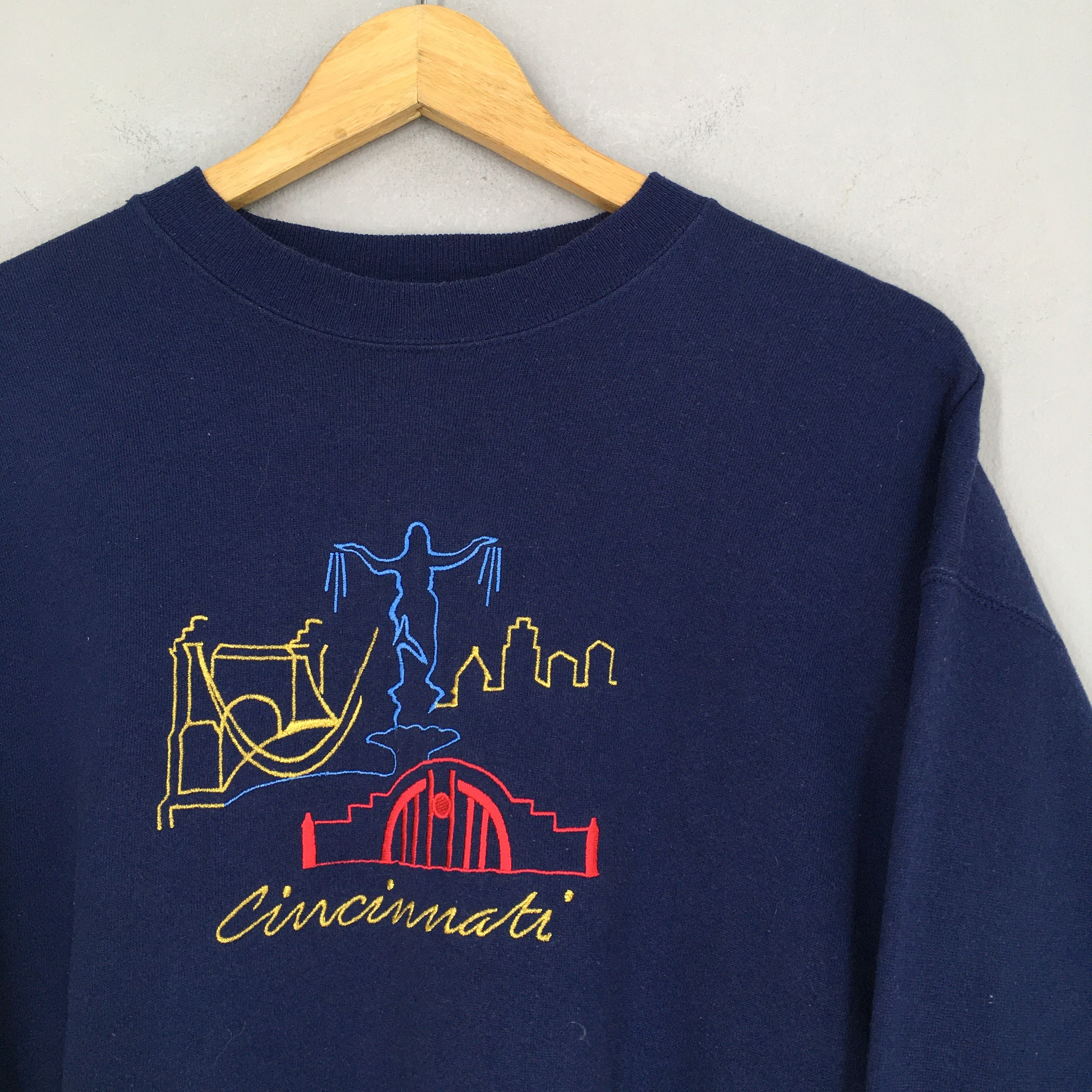 Other Vintage Cincinnati State Ohio Blue Sweatshirt Large Size US L / EU 52-54 / 3 - 2 Thumbnail