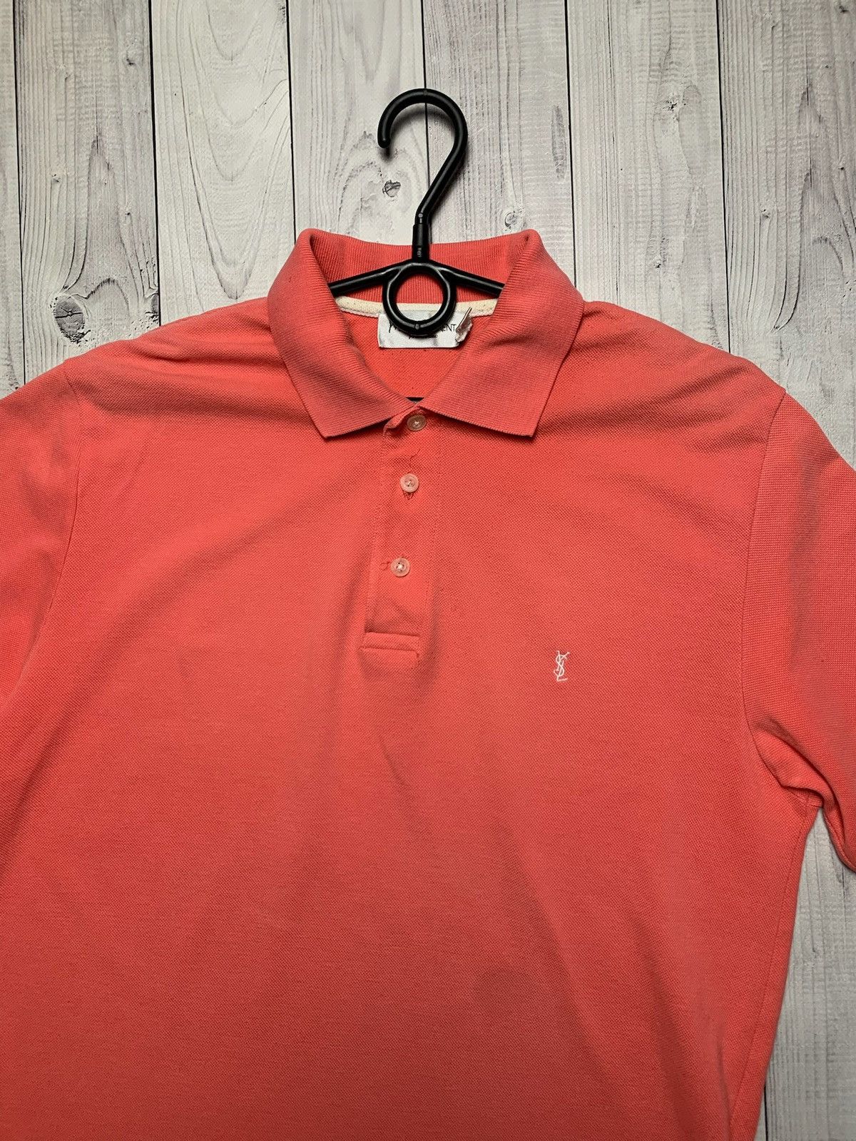 Vintage × Yves Saint Laurent Vintage Yves Saint Laurent polo pink peach size M logo Size US M / EU 48-50 / 2 - 2 Thumbnail
