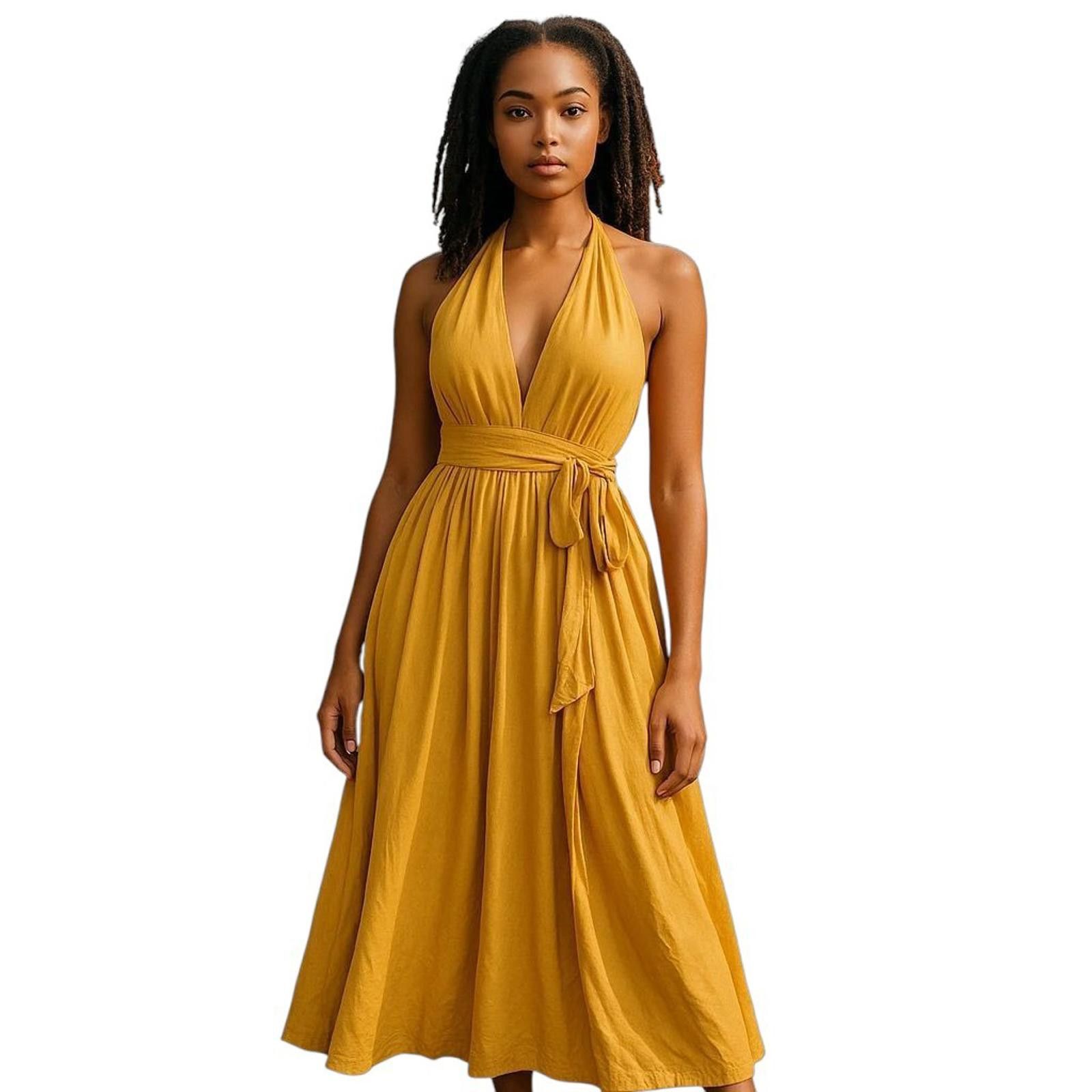 Lulus Lulus Heavenly Hues Marigold Yellow Maxi Adjustable Boho Size S / US 4 / IT 40 - 1 Thumbnail